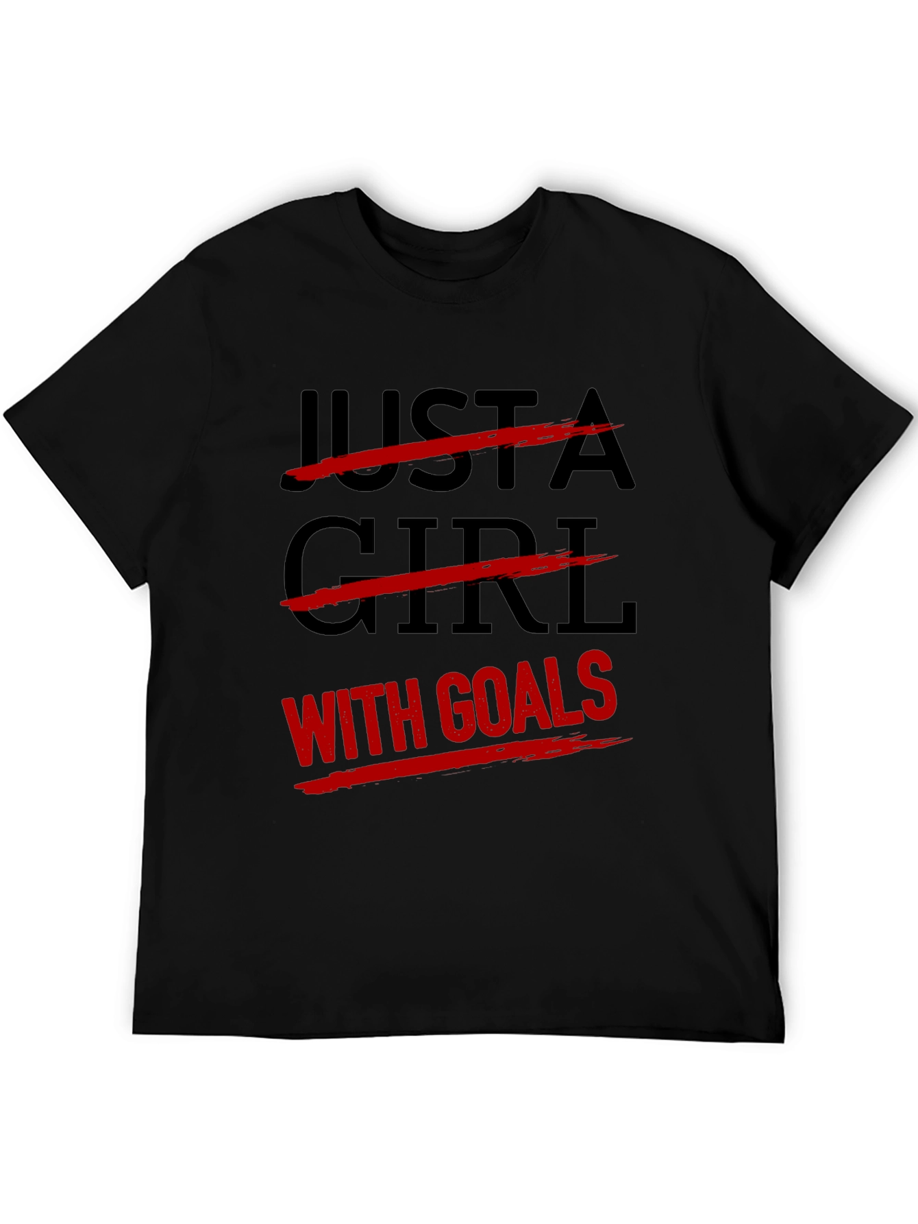 Goal-Getter Graphic Tee: Black Cotton T-Shirt