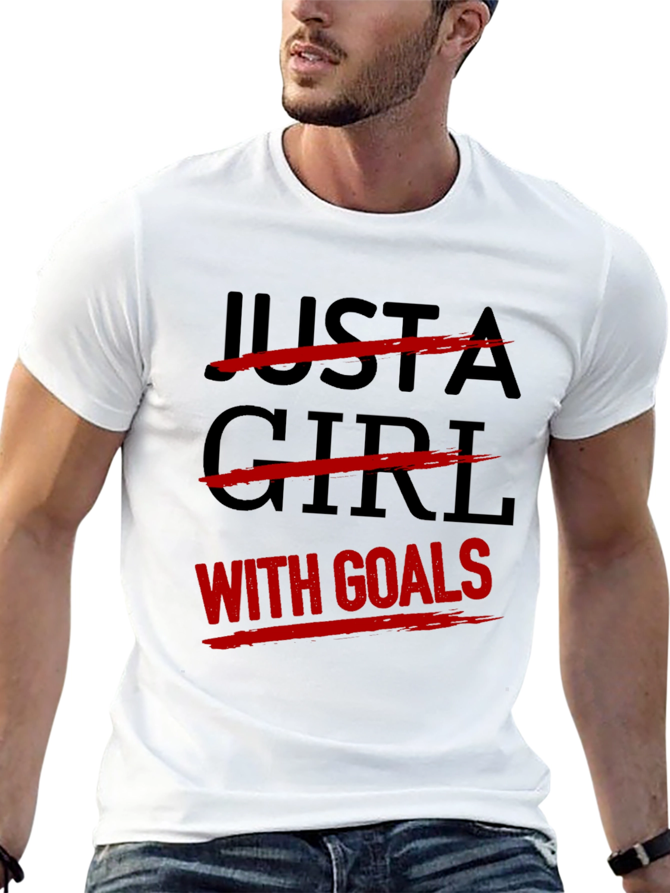 Goal-Getter Graphic Tee: Black Cotton T-Shirt