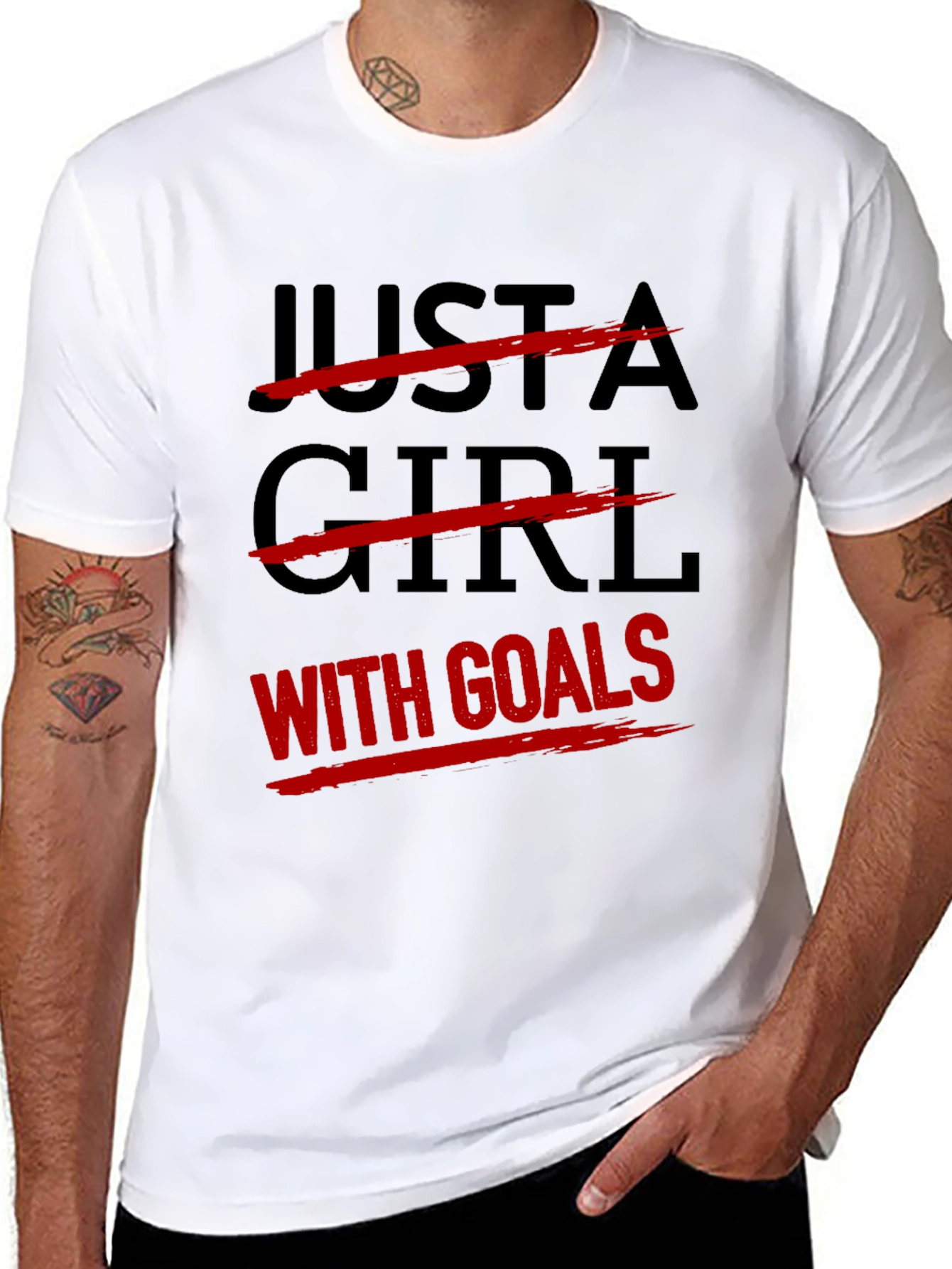 Goal-Getter Graphic Tee: Black Cotton T-Shirt
