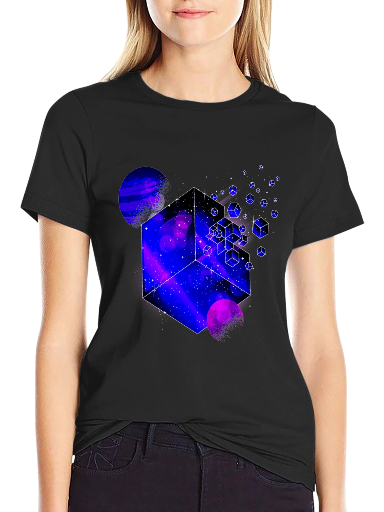 Cosmic Cube Graphic Tee - Mens Black T-Shirt