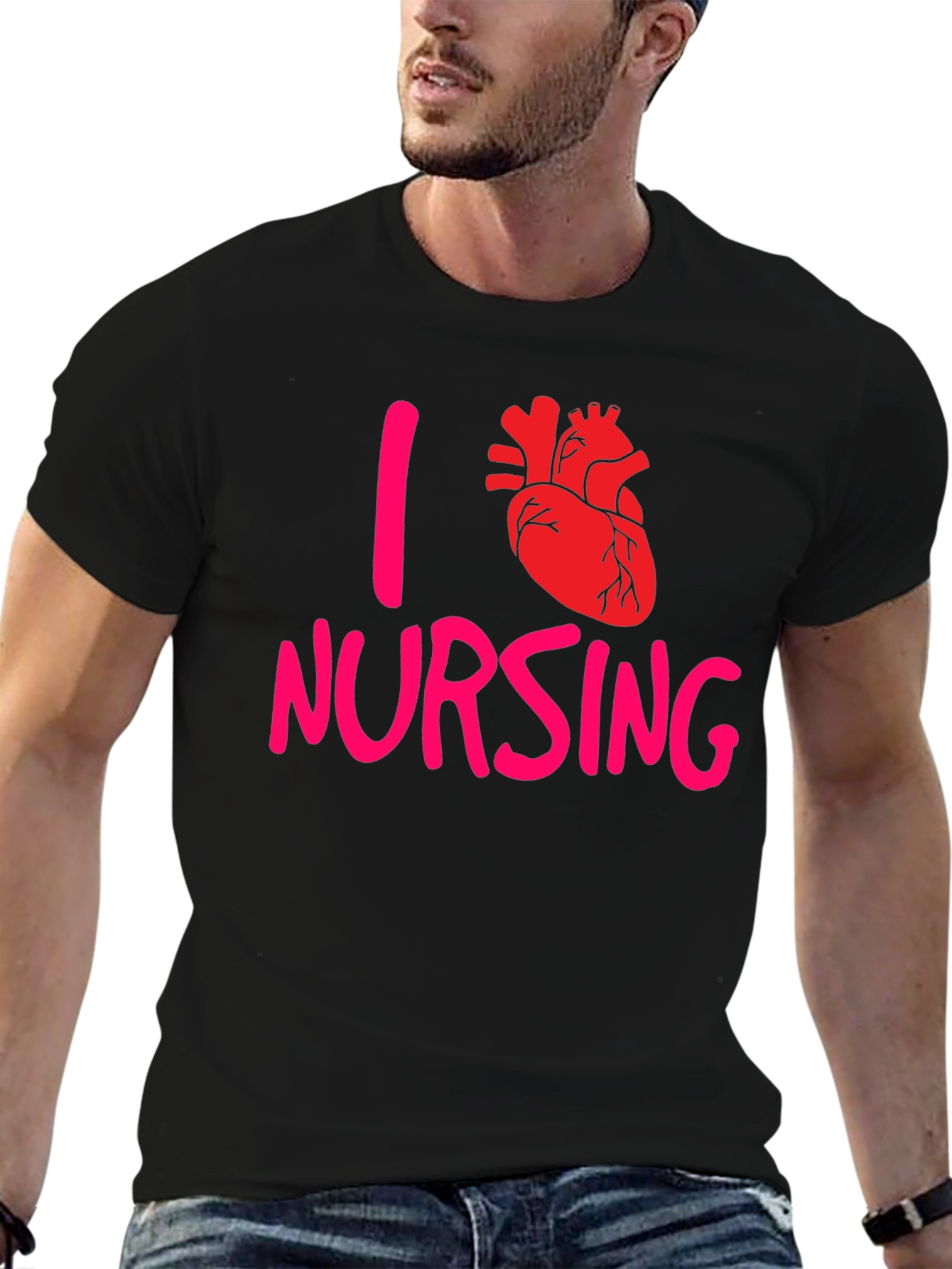 I Heart Nursing Tee - Black T-Shirt
