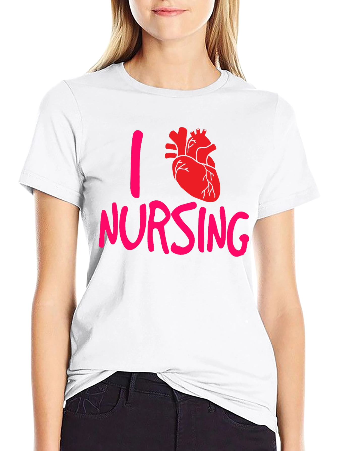 I Heart Nursing Tee - Black T-Shirt