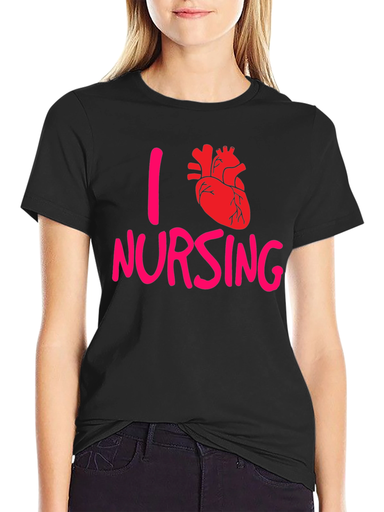 I Heart Nursing Tee - Black T-Shirt