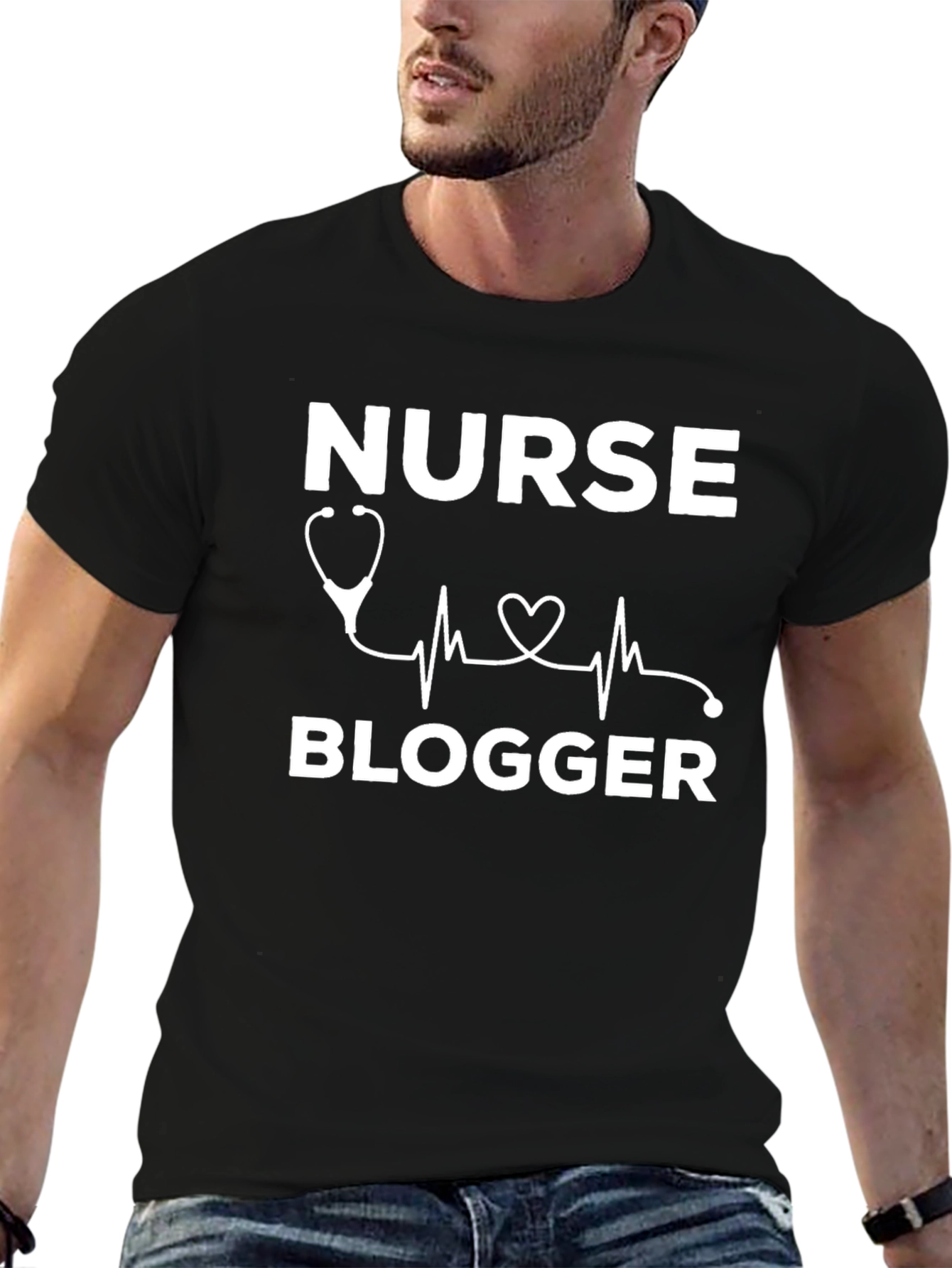 Nurse Blogger T-Shirt - Black Cotton Blend