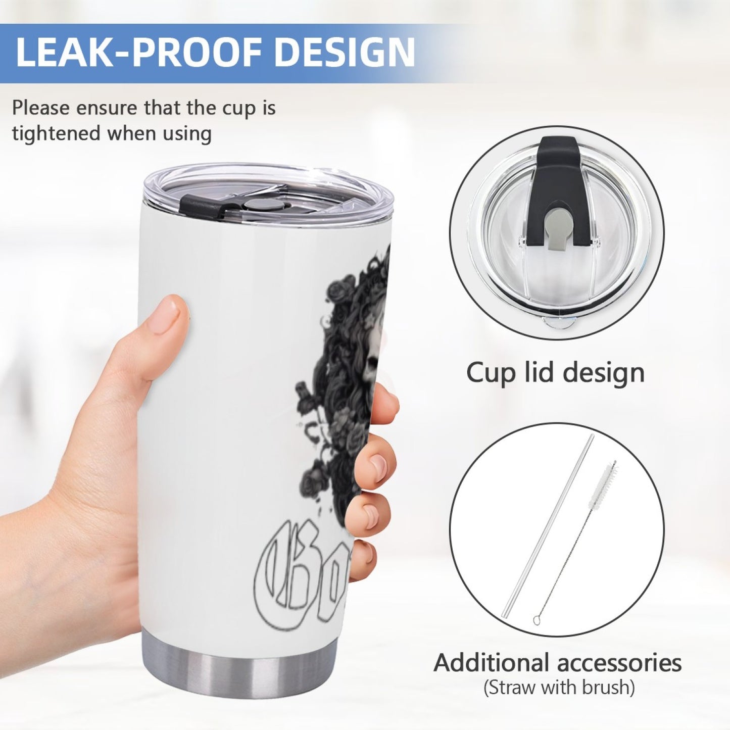 Stylish Graphic Insulated Tumbler - Reusable Stainless Steel Drinkware