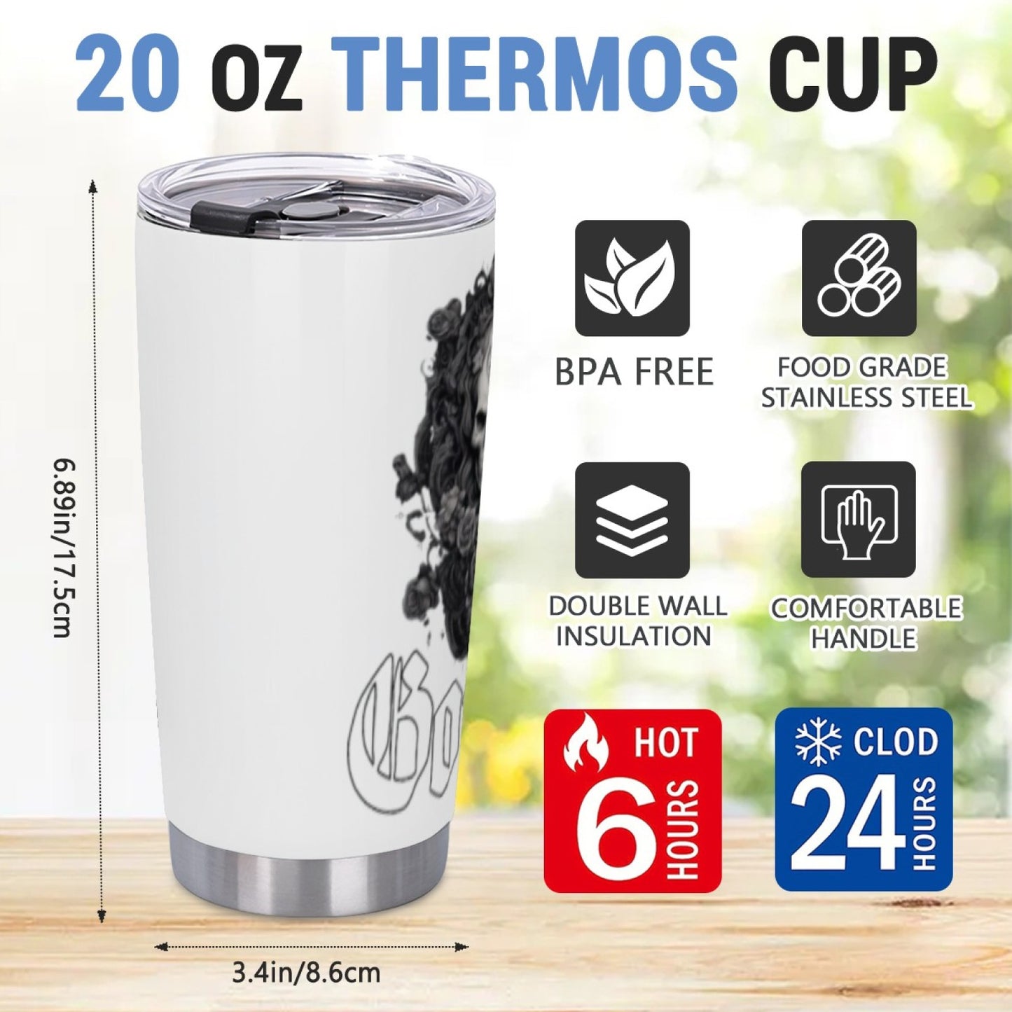 Stylish Graphic Insulated Tumbler - Reusable Stainless Steel Drinkware