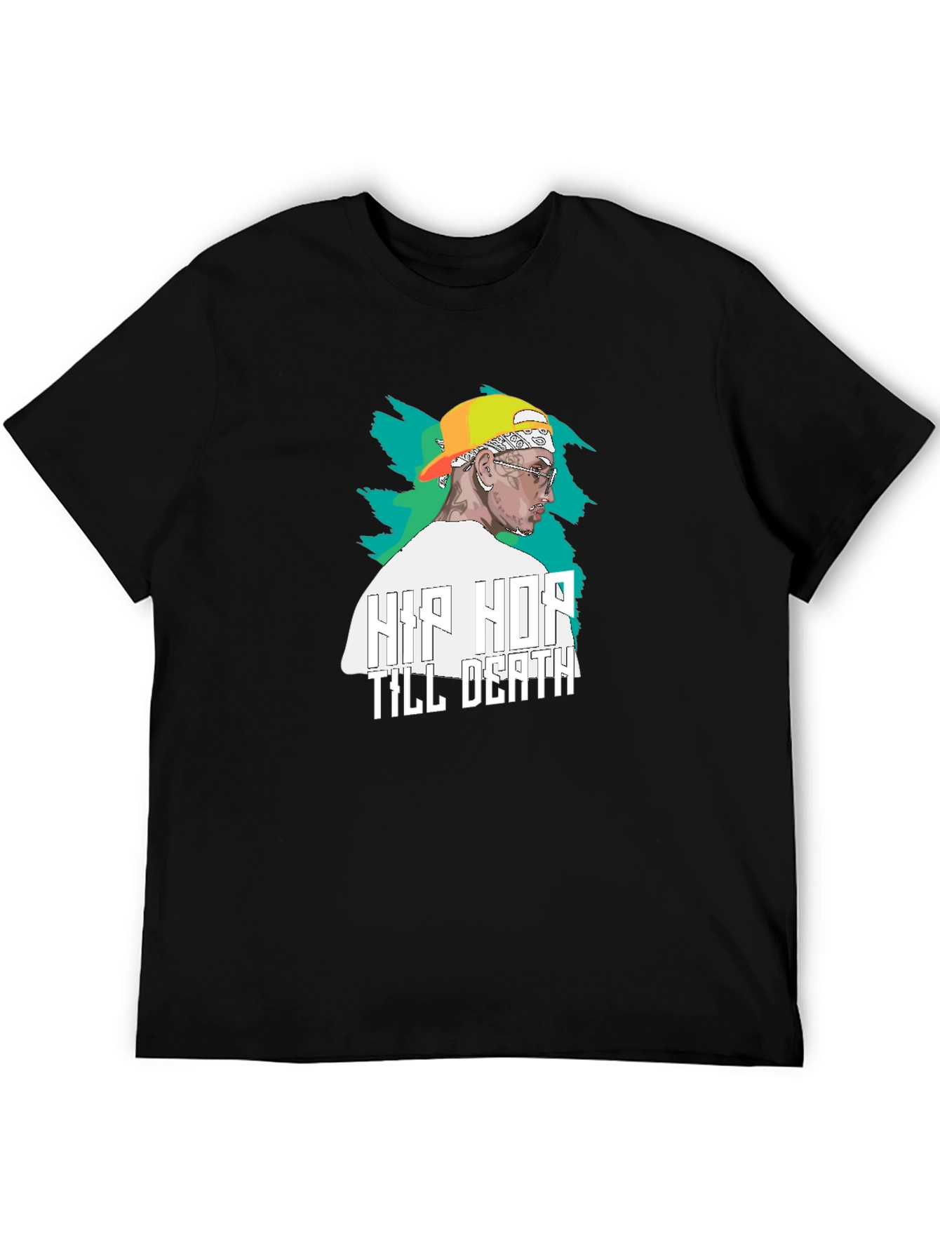 Hip Hop Till Death Graphic Black T-Shirt