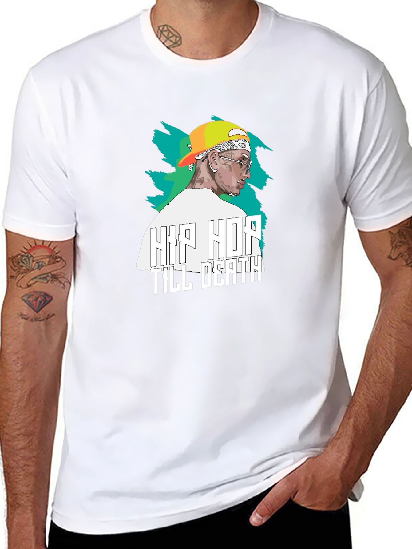 Hip Hop Till Death Graphic Black T-Shirt
