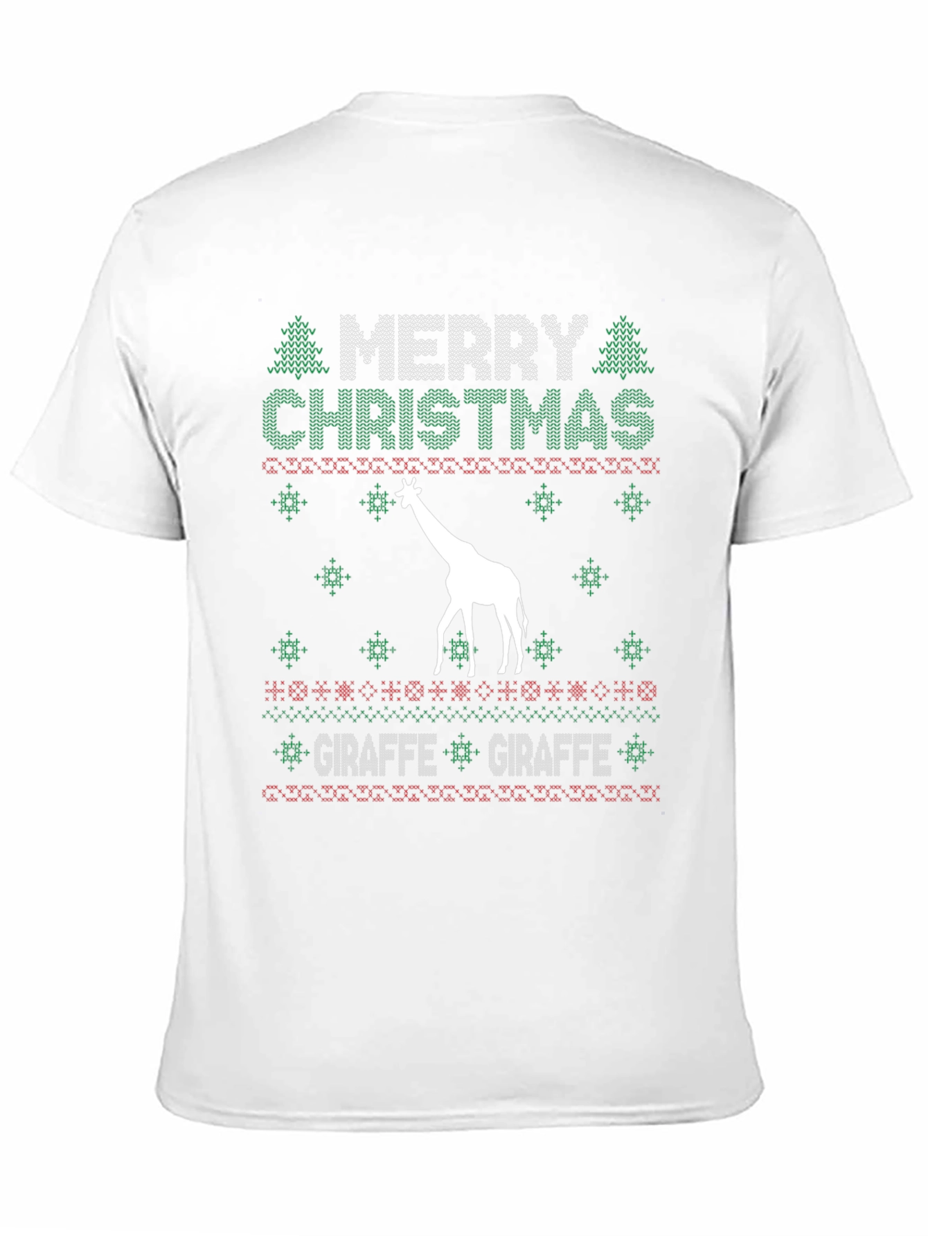 Merry Christmas Giraffe Ugly Sweater Style Tee