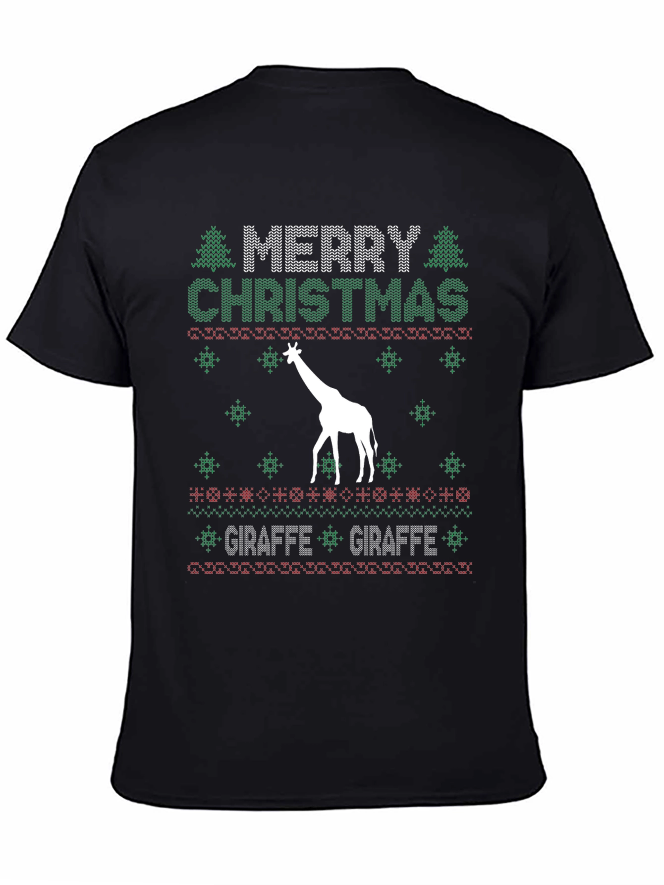 Merry Christmas Giraffe Ugly Sweater Style Tee