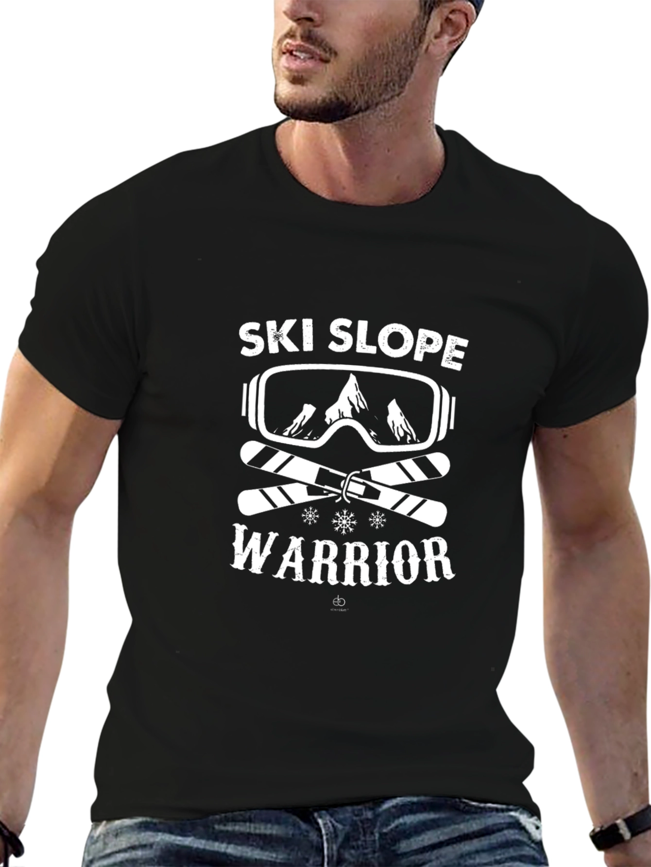 Ski Slope Warrior Graphic Tee - Black