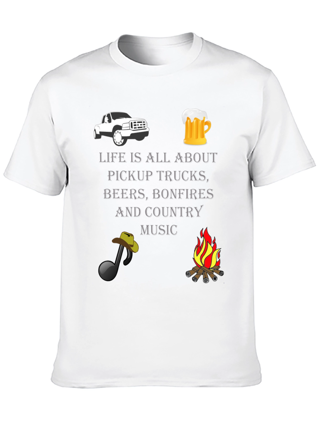 Pickup Trucks Beer Bonfires Country Music T-Shirt