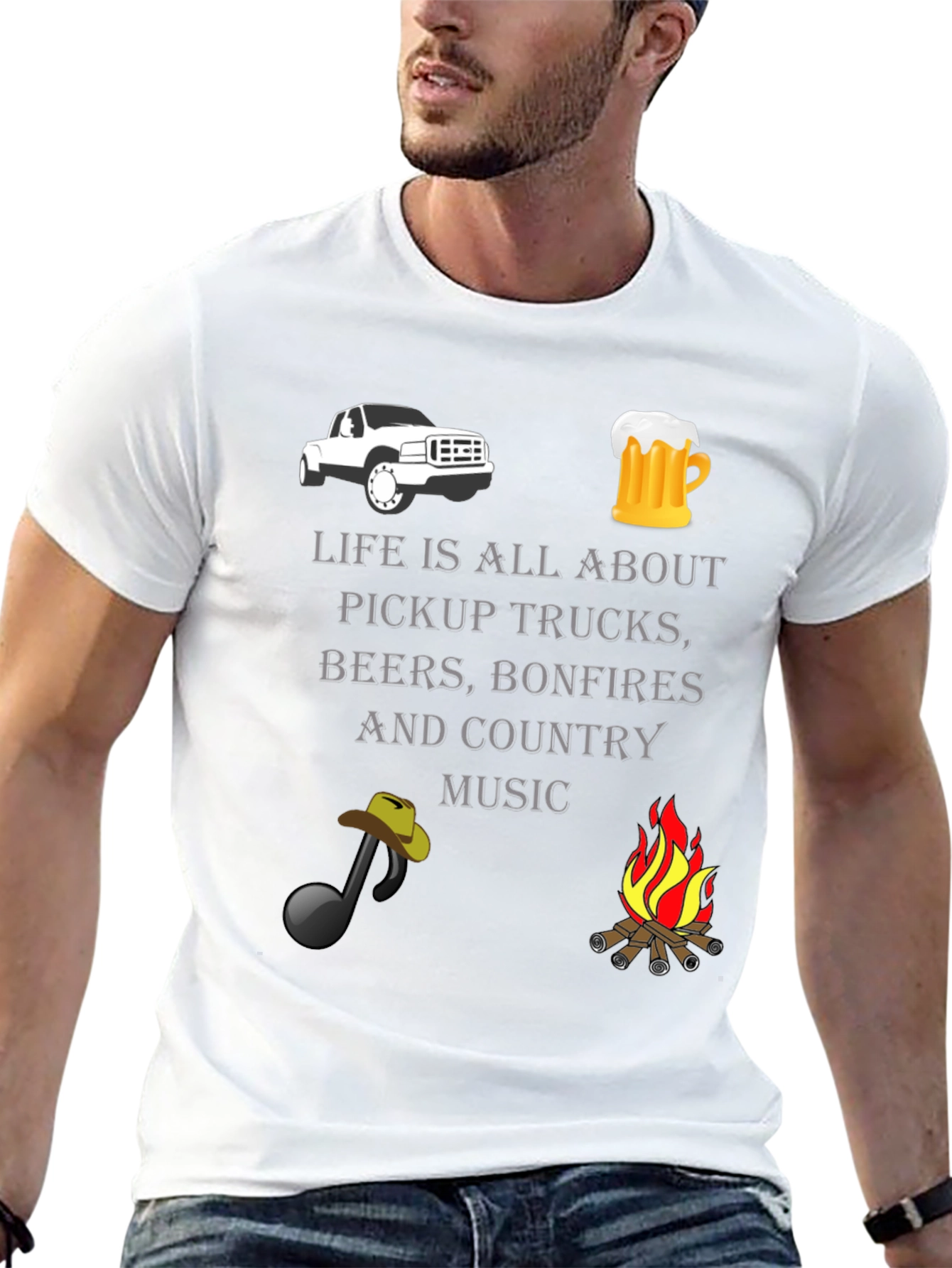 Pickup Trucks Beer Bonfires Country Music T-Shirt