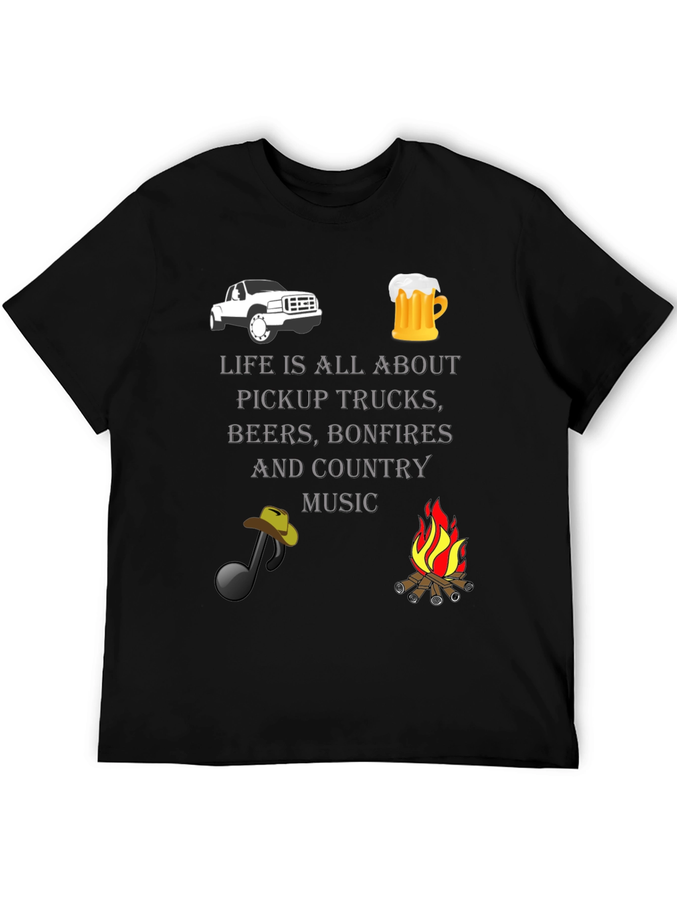 Pickup Trucks Beer Bonfires Country Music T-Shirt