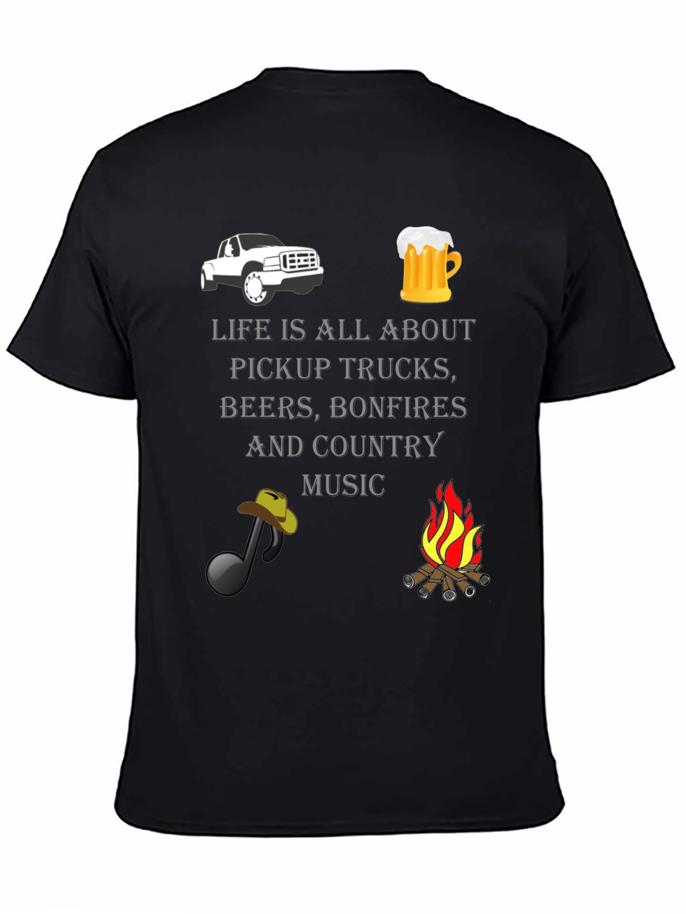 Pickup Trucks Beer Bonfires Country Music T-Shirt