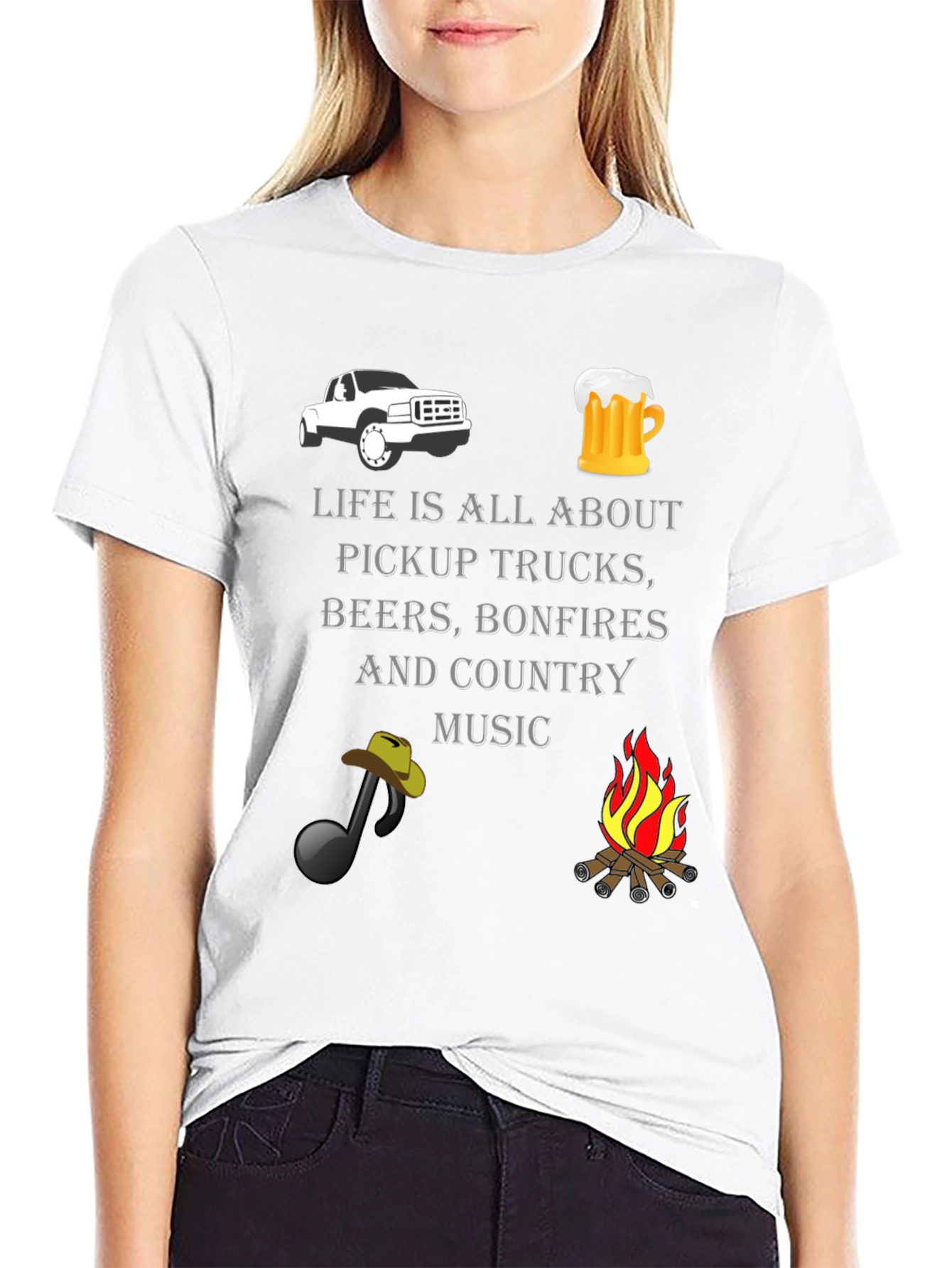 Pickup Trucks Beer Bonfires Country Music T-Shirt