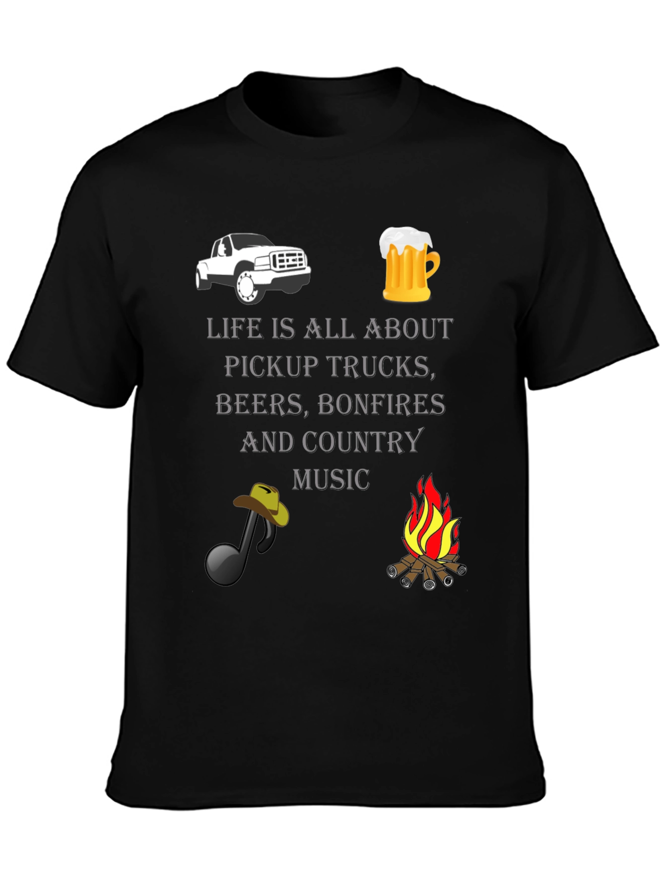 Pickup Trucks Beer Bonfires Country Music T-Shirt