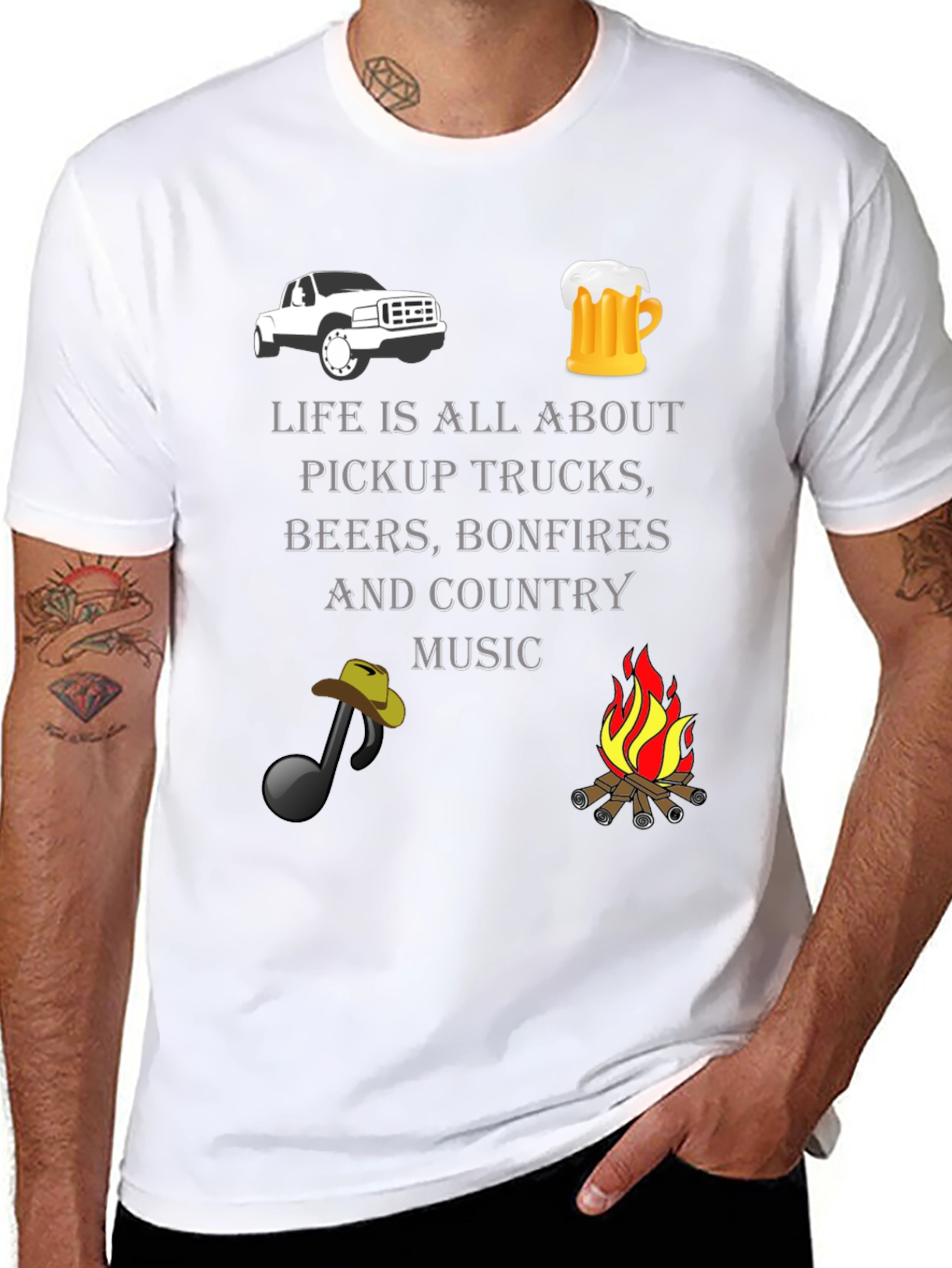 Pickup Trucks Beer Bonfires Country Music T-Shirt