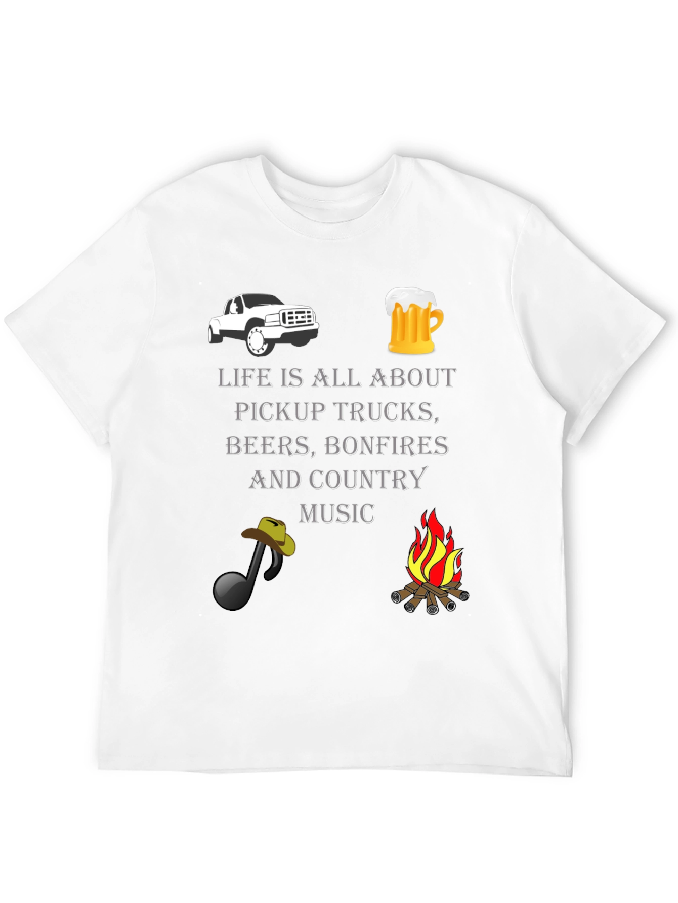 Pickup Trucks Beer Bonfires Country Music T-Shirt