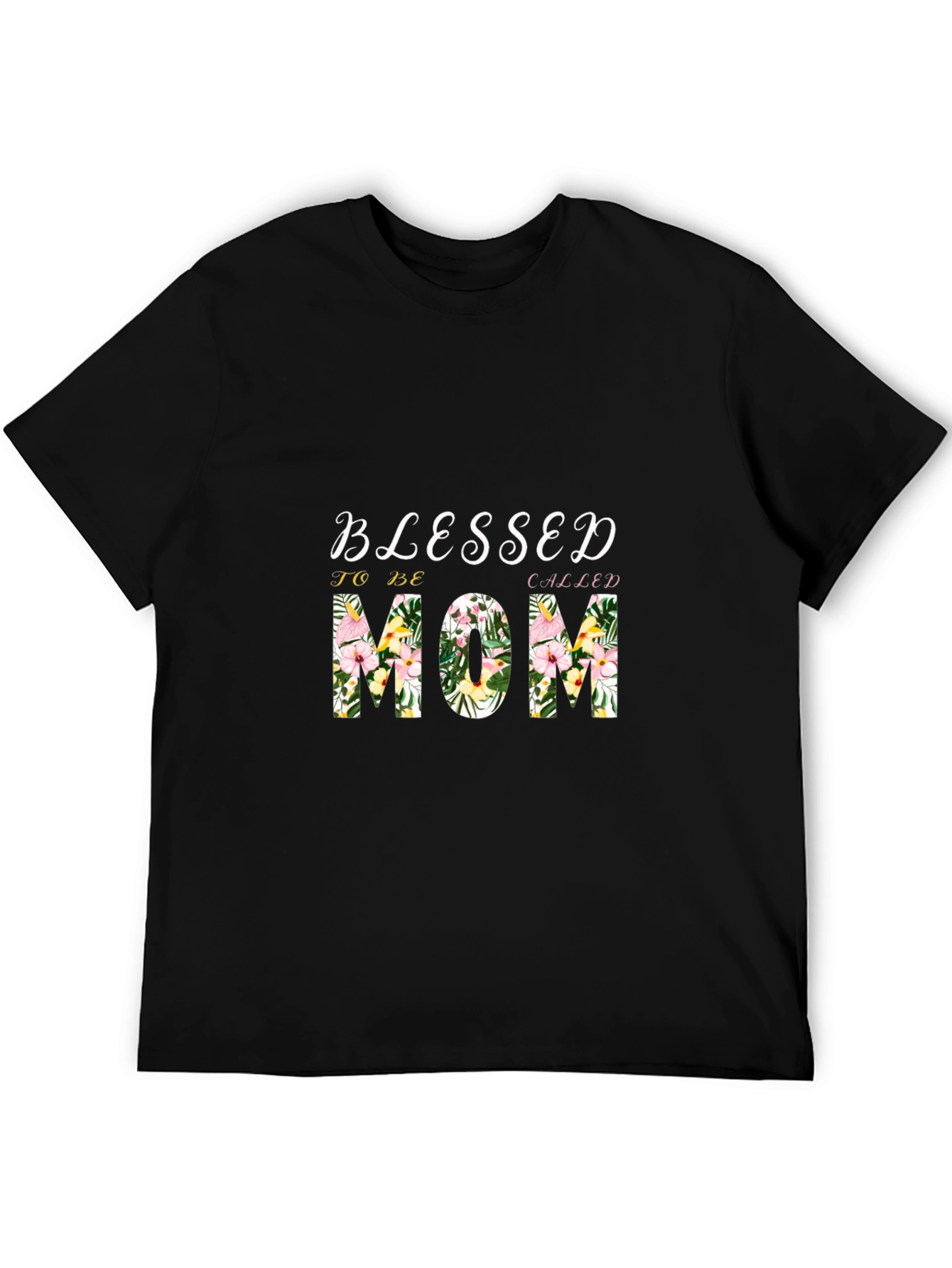 Blessed Mom Floral Graphic T-Shirt