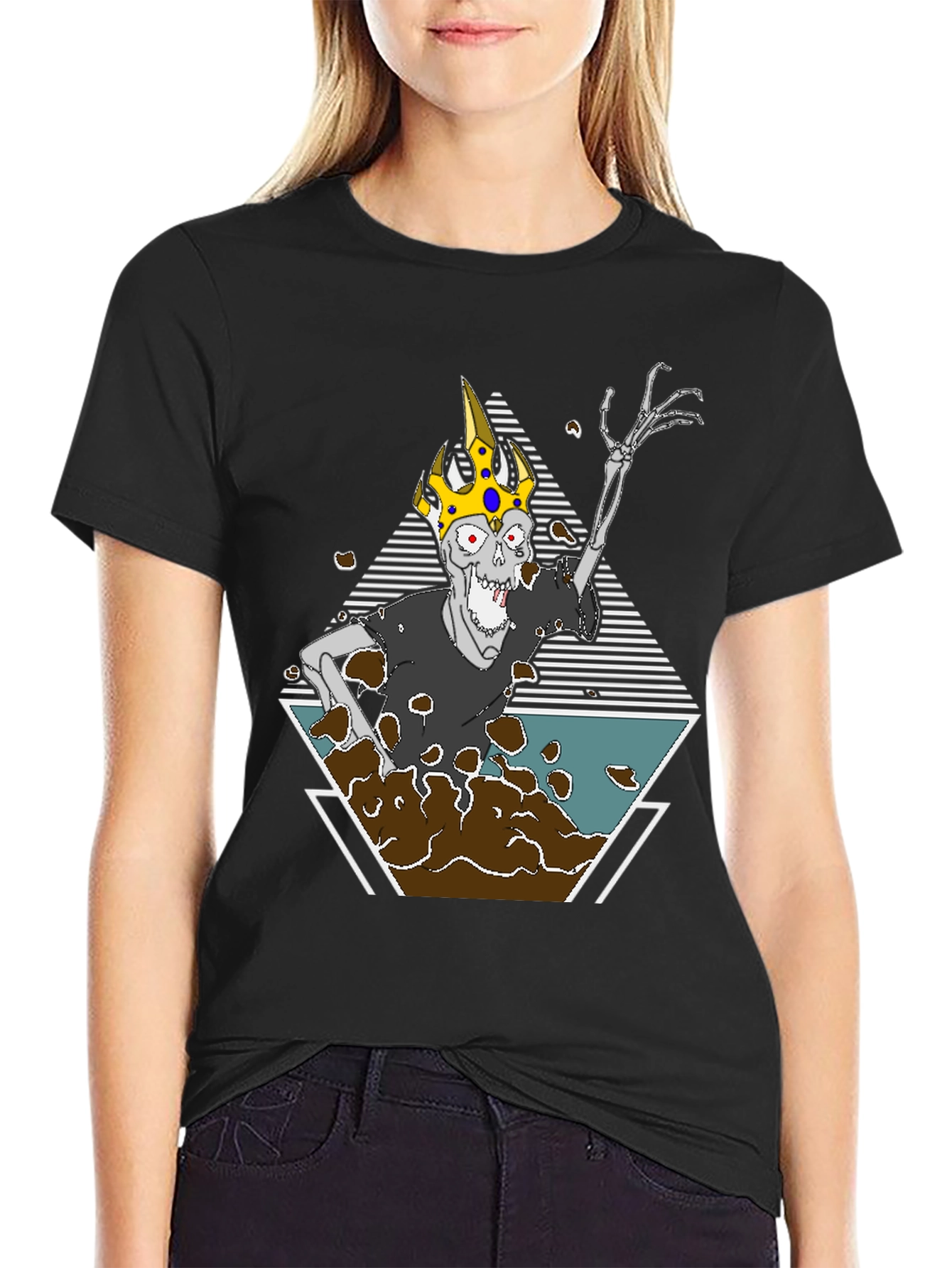 Undead King Graphic Tee - Black Cotton Blend