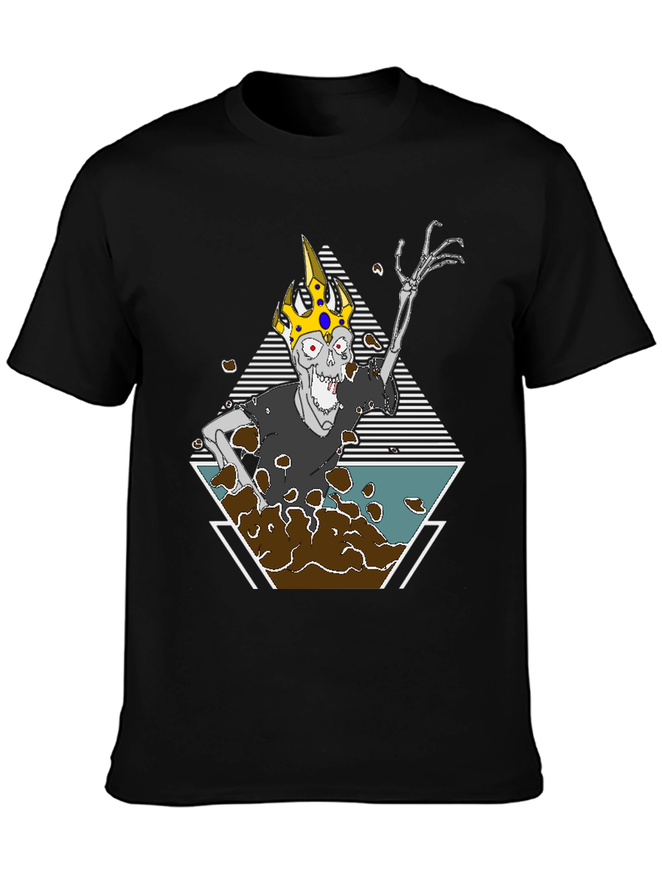 Undead King Graphic Tee - Black Cotton Blend