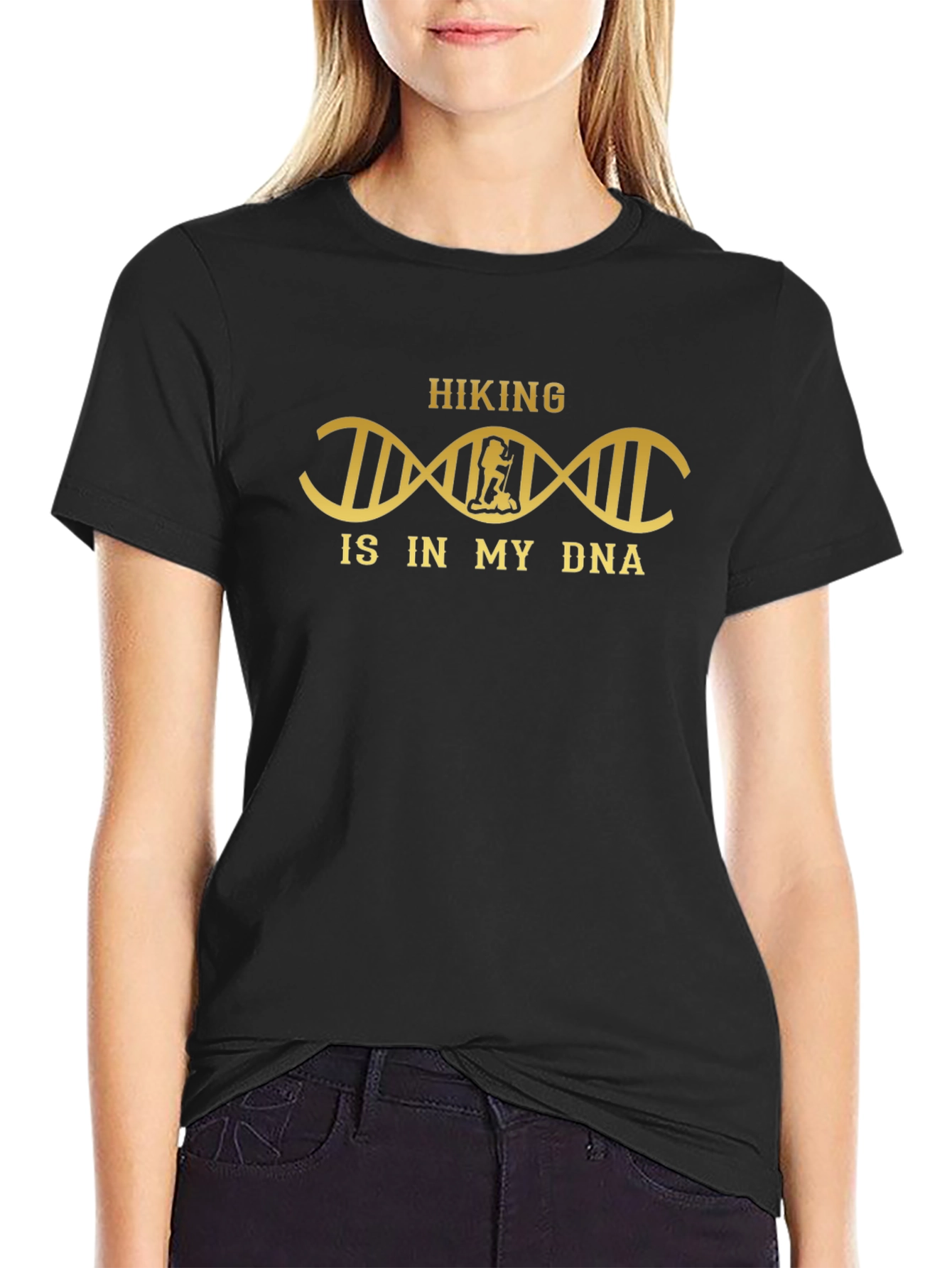 Hiking Is In My DNA Black T-Shirt