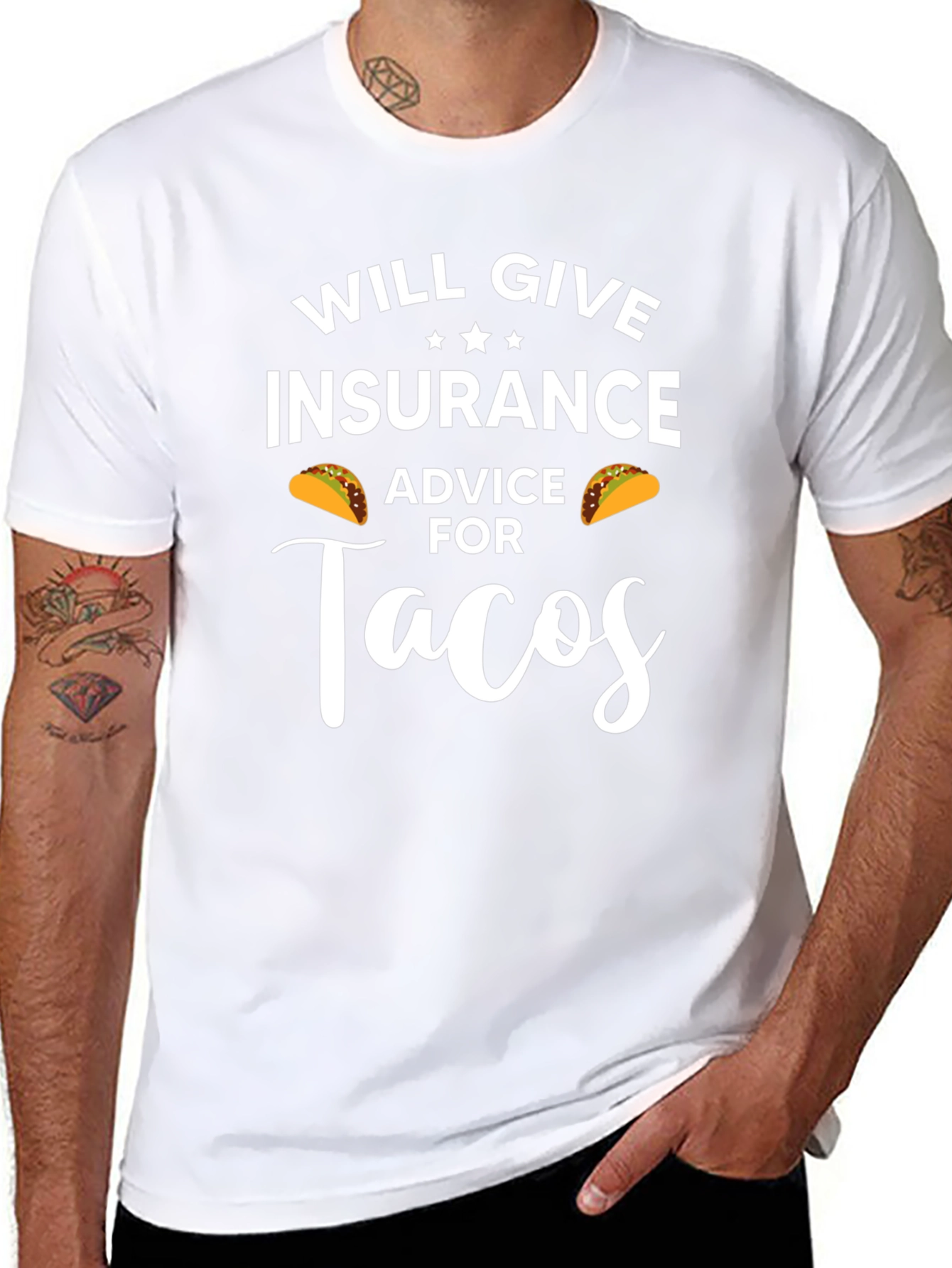 Insurance Advice for Tacos Funny Graphic T-Shirt