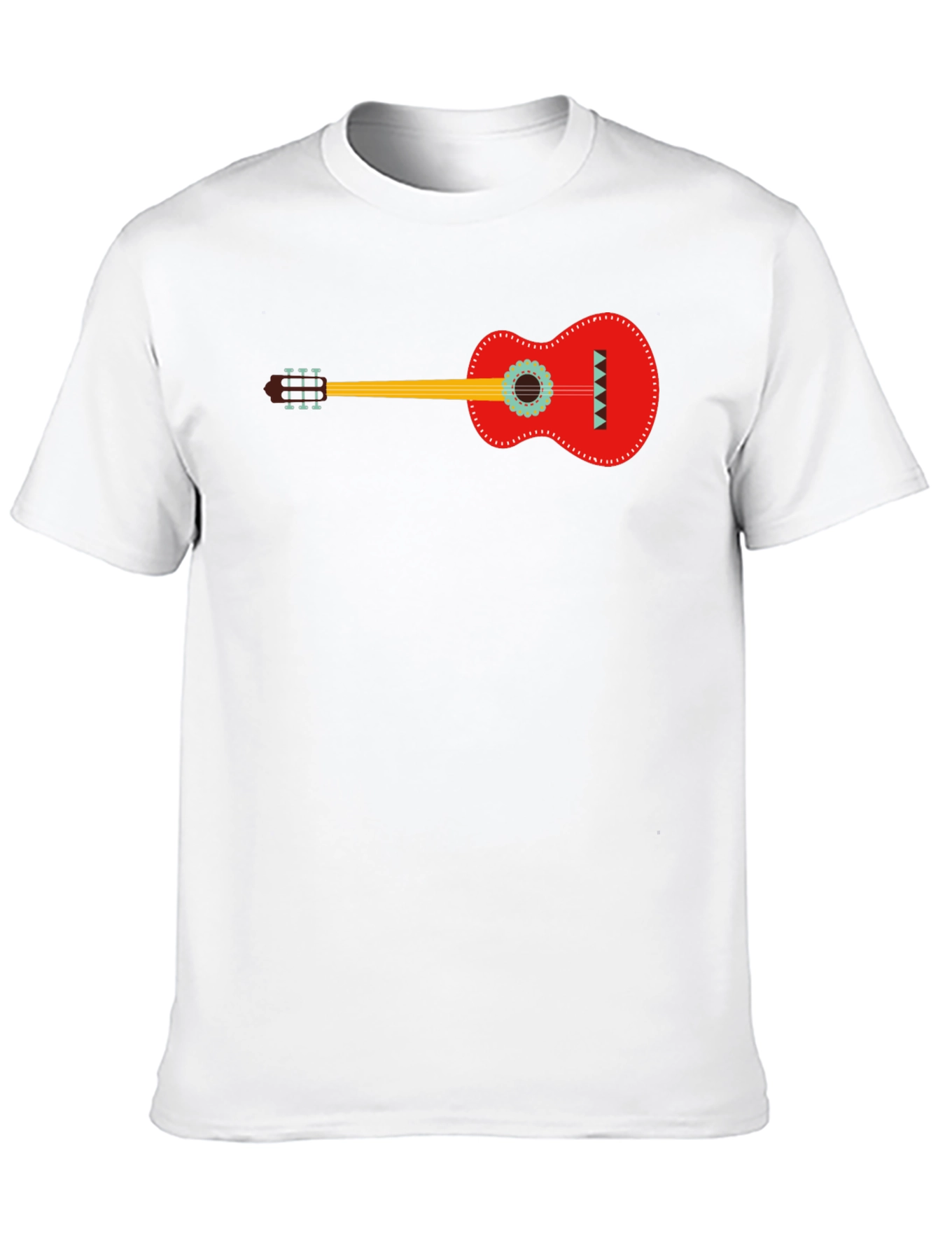 Guitar Graphic Print Black T-Shirt