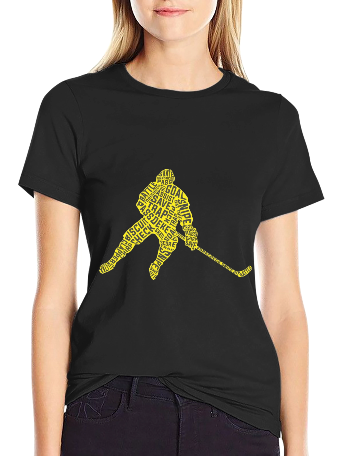 Hockey Player Word Art T-Shirt