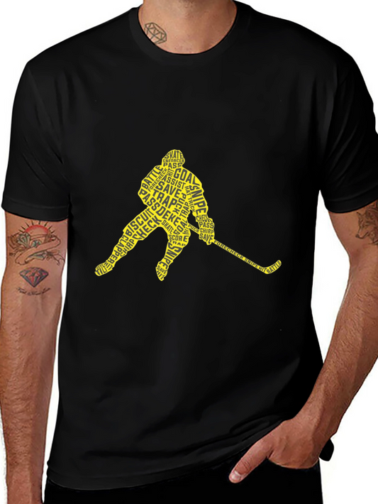 Hockey Player Word Art T-Shirt