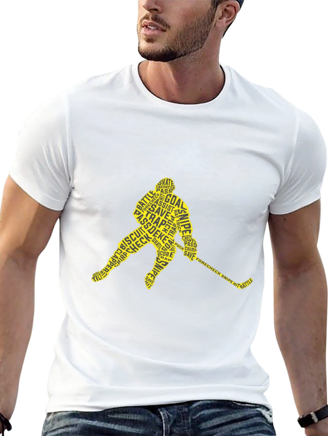 Hockey Player Word Art T-Shirt