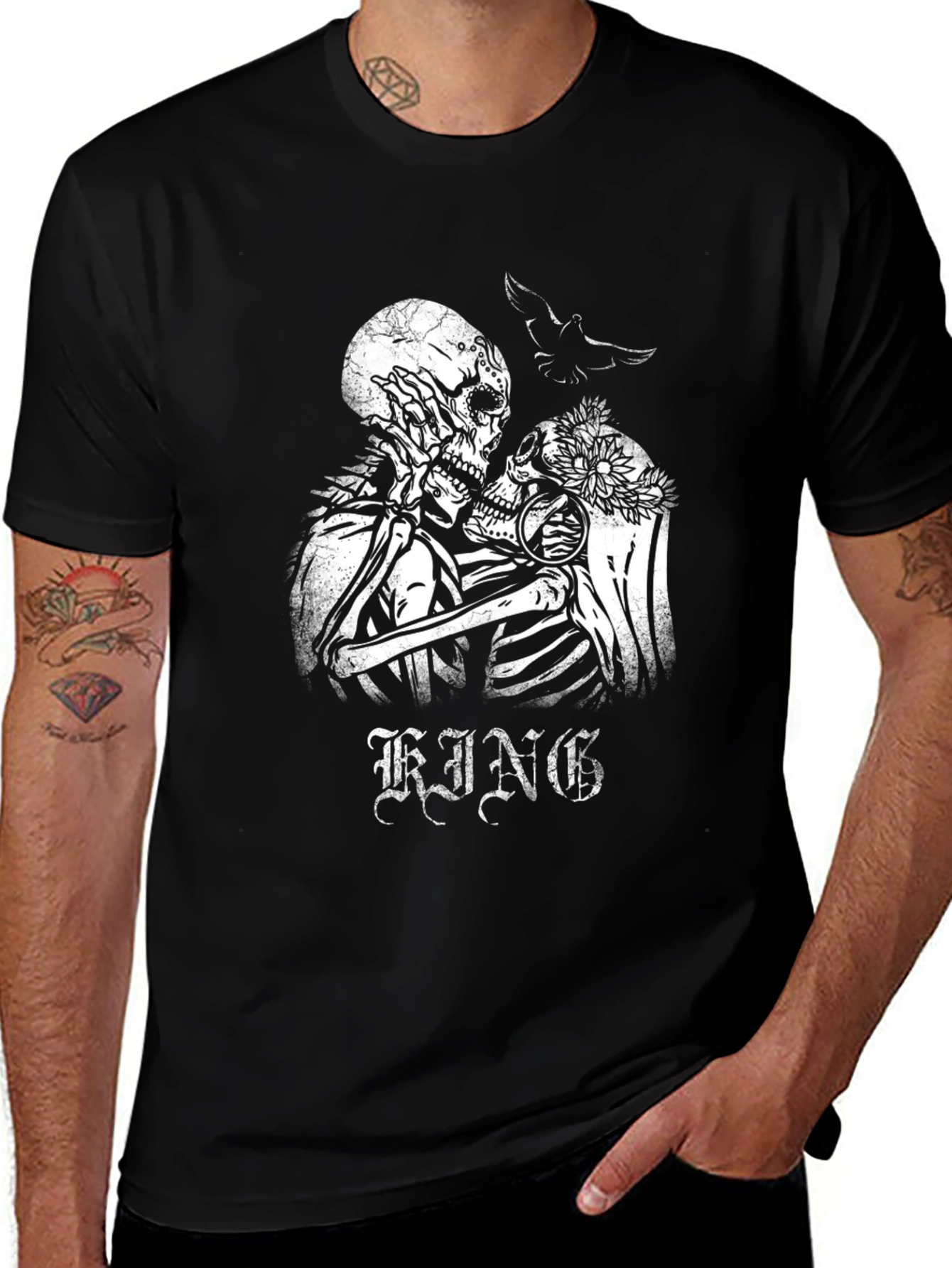 Skeleton Couple Graphic Tee - King