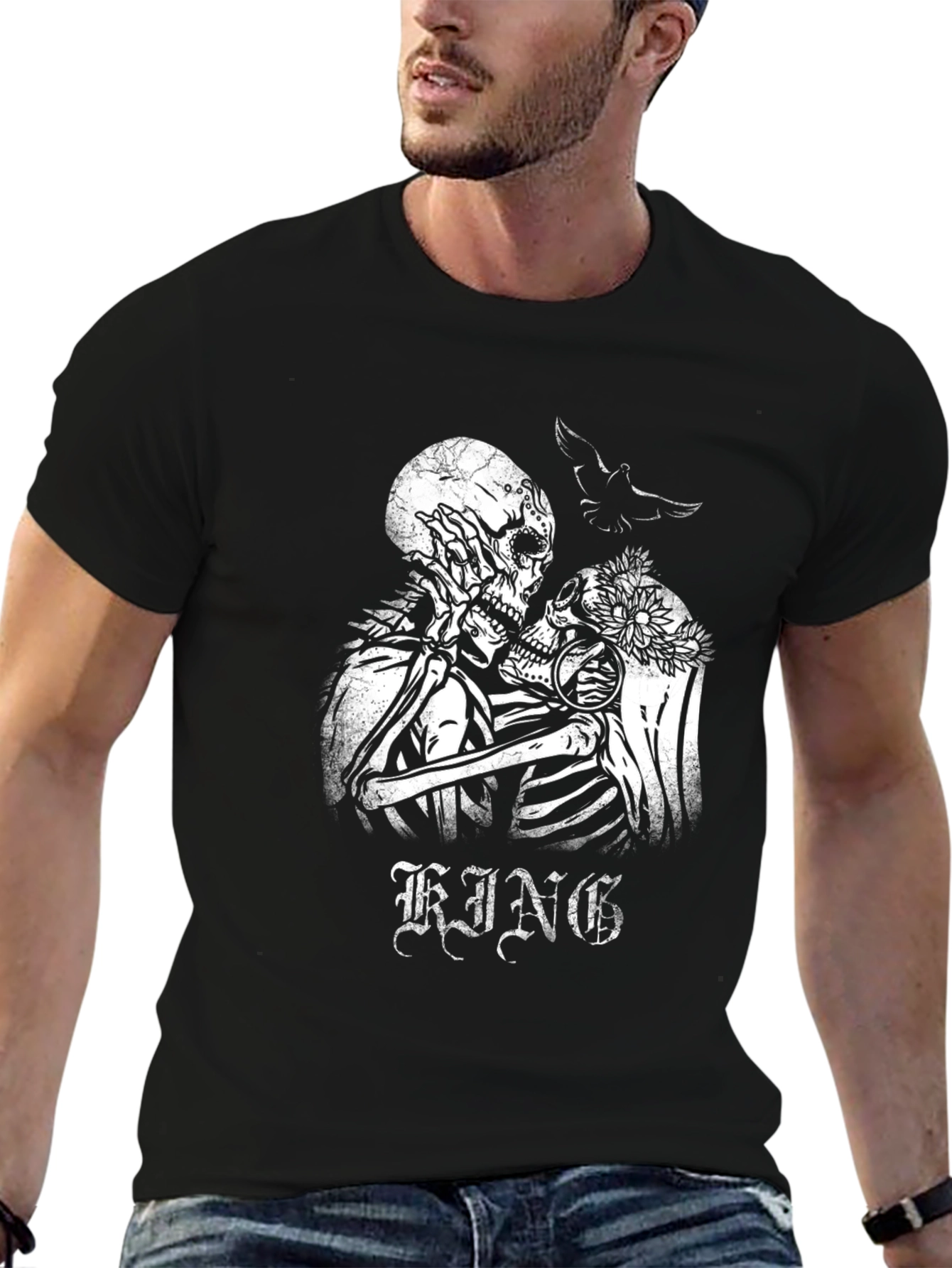 Skeleton Couple Graphic Tee - King