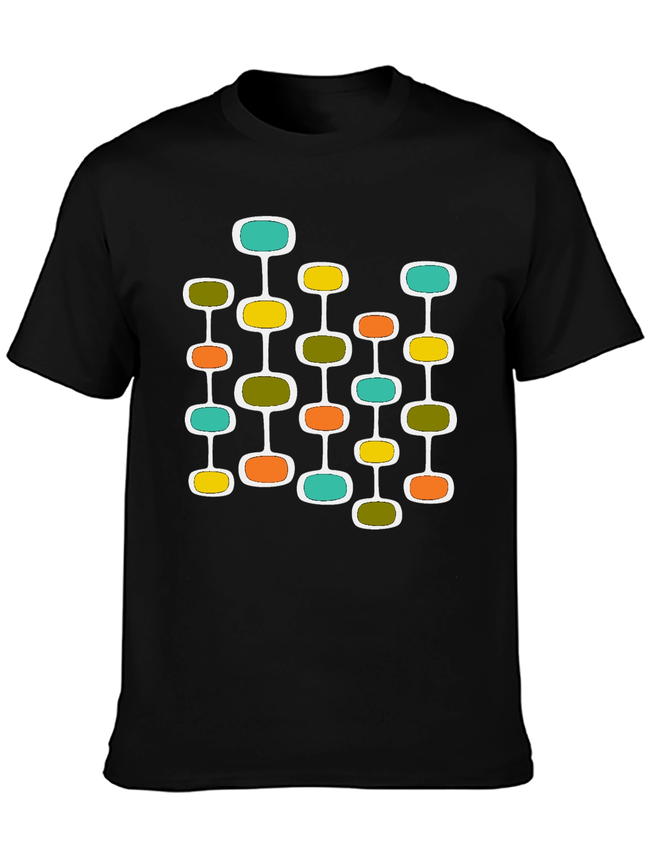 Mid-Century Modern Atomic Black T-Shirt