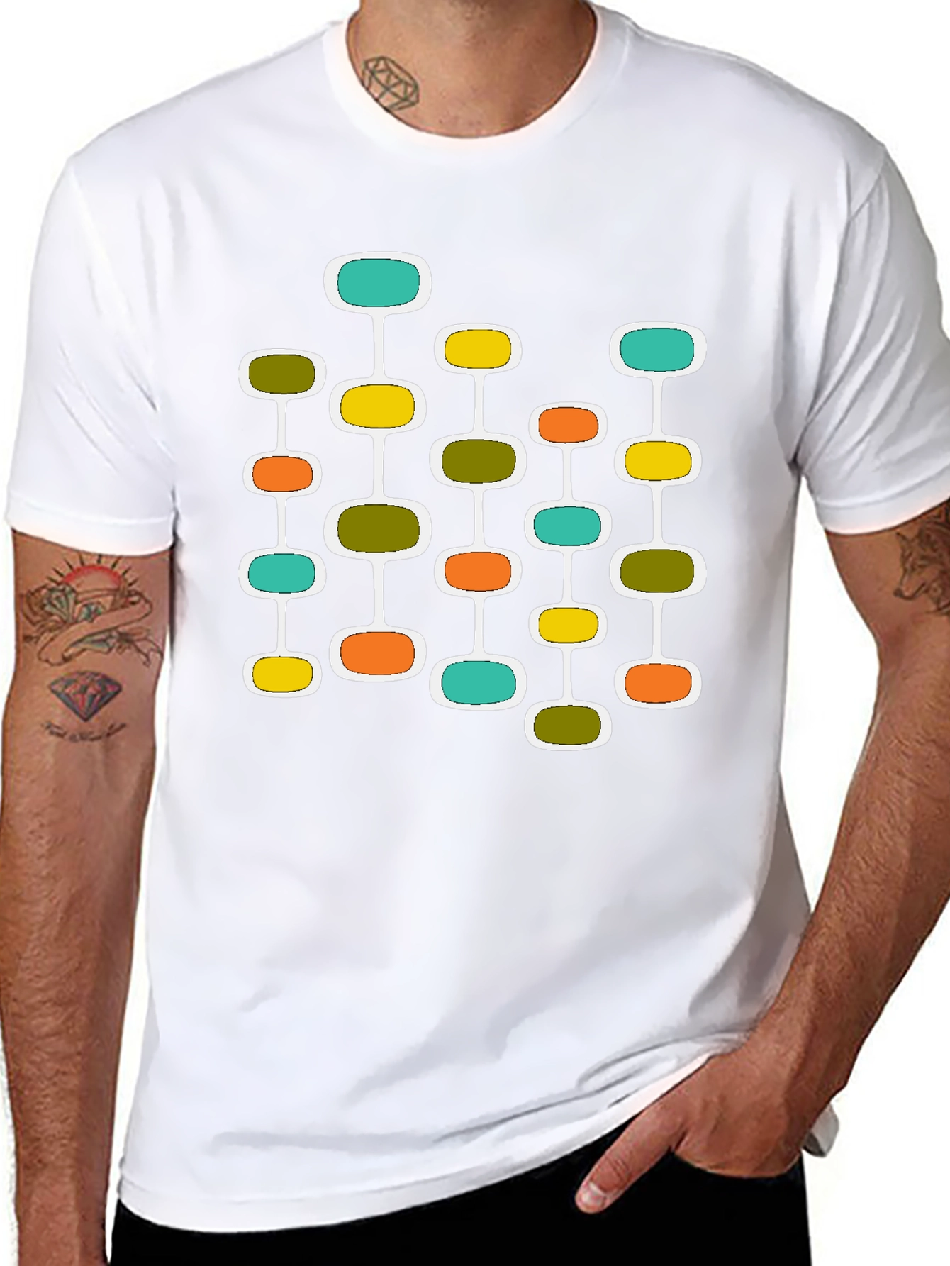 Mid-Century Modern Atomic Black T-Shirt