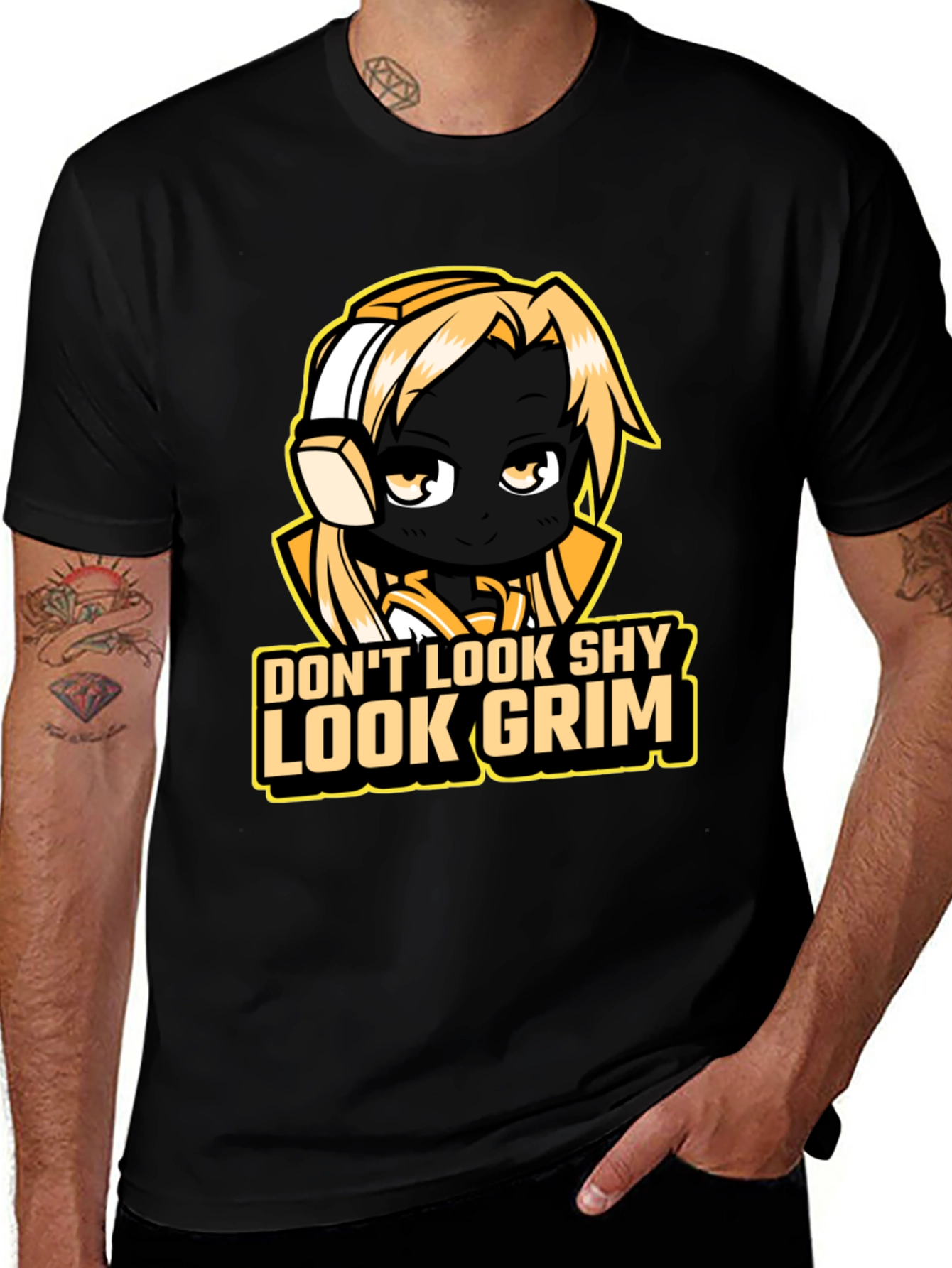 Dont Look Shy Look Grim Graphic Tee