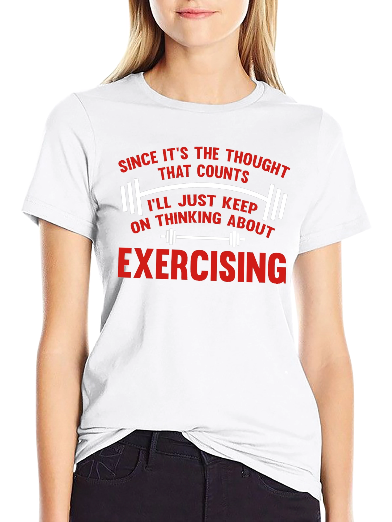 Funny Exercise Thought Counts Mens Black T-Shirt
