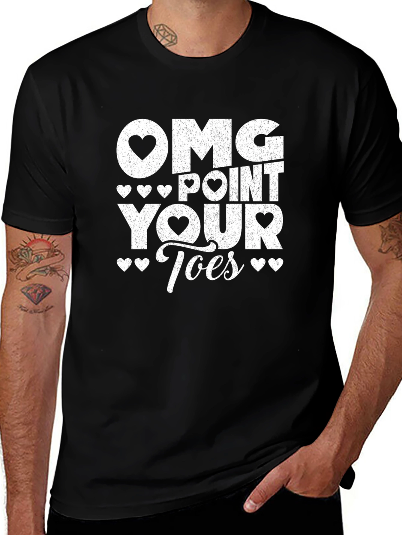 OMG Point Your Toes Black Graphic Tee