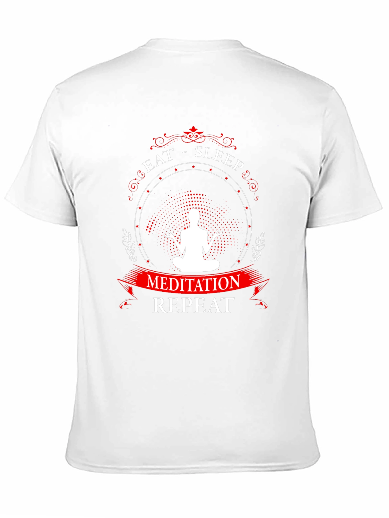 Eat Sleep Meditation Repeat Graphic T-Shirt - Black