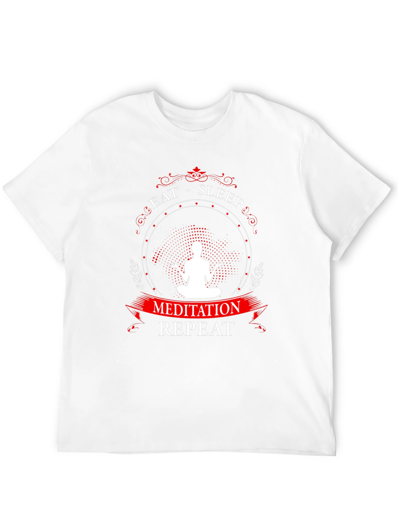 Eat Sleep Meditation Repeat Graphic T-Shirt - Black