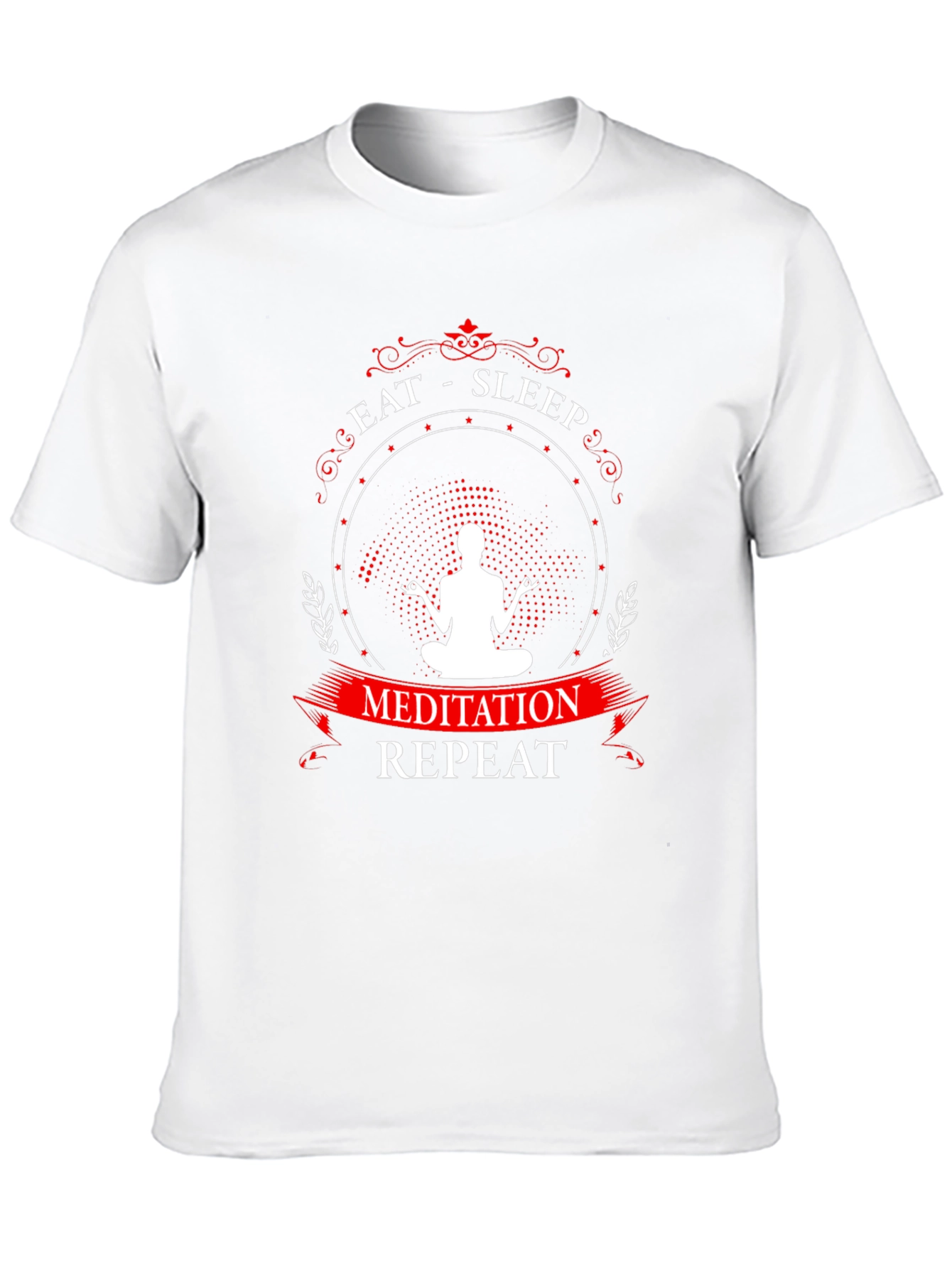 Eat Sleep Meditation Repeat Graphic T-Shirt - Black