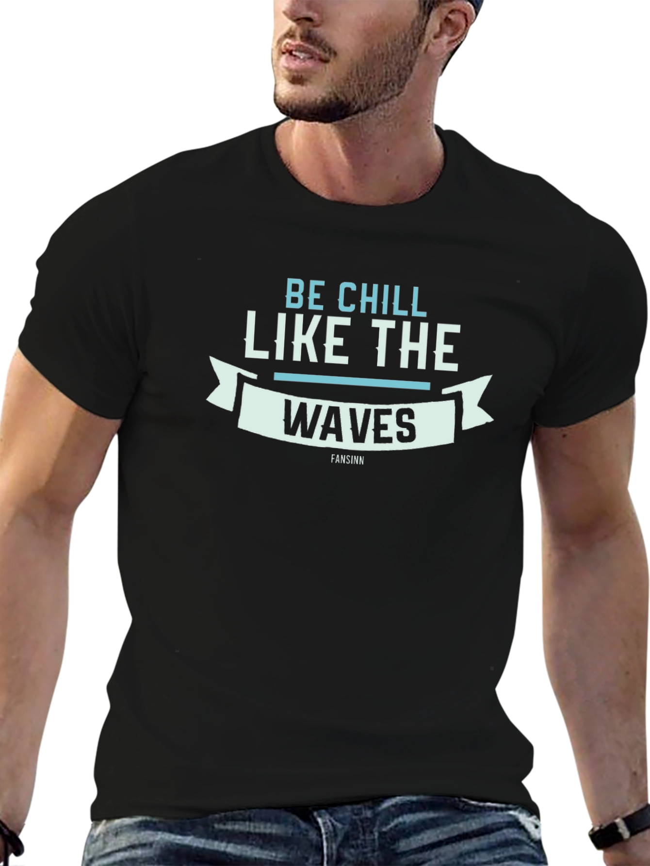 Be Chill Like the Waves Graphic Tee - Black