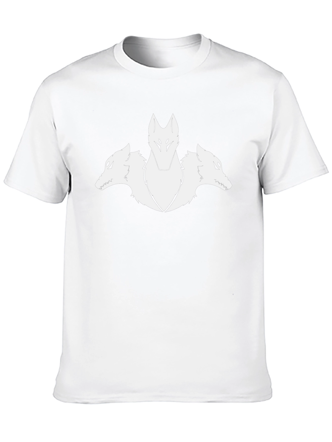 Three-Headed Wolf Graphic Tee - Black Cotton T-Shirt