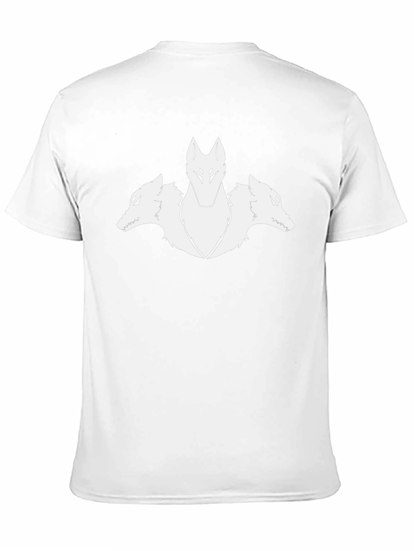 Three-Headed Wolf Graphic Tee - Black Cotton T-Shirt