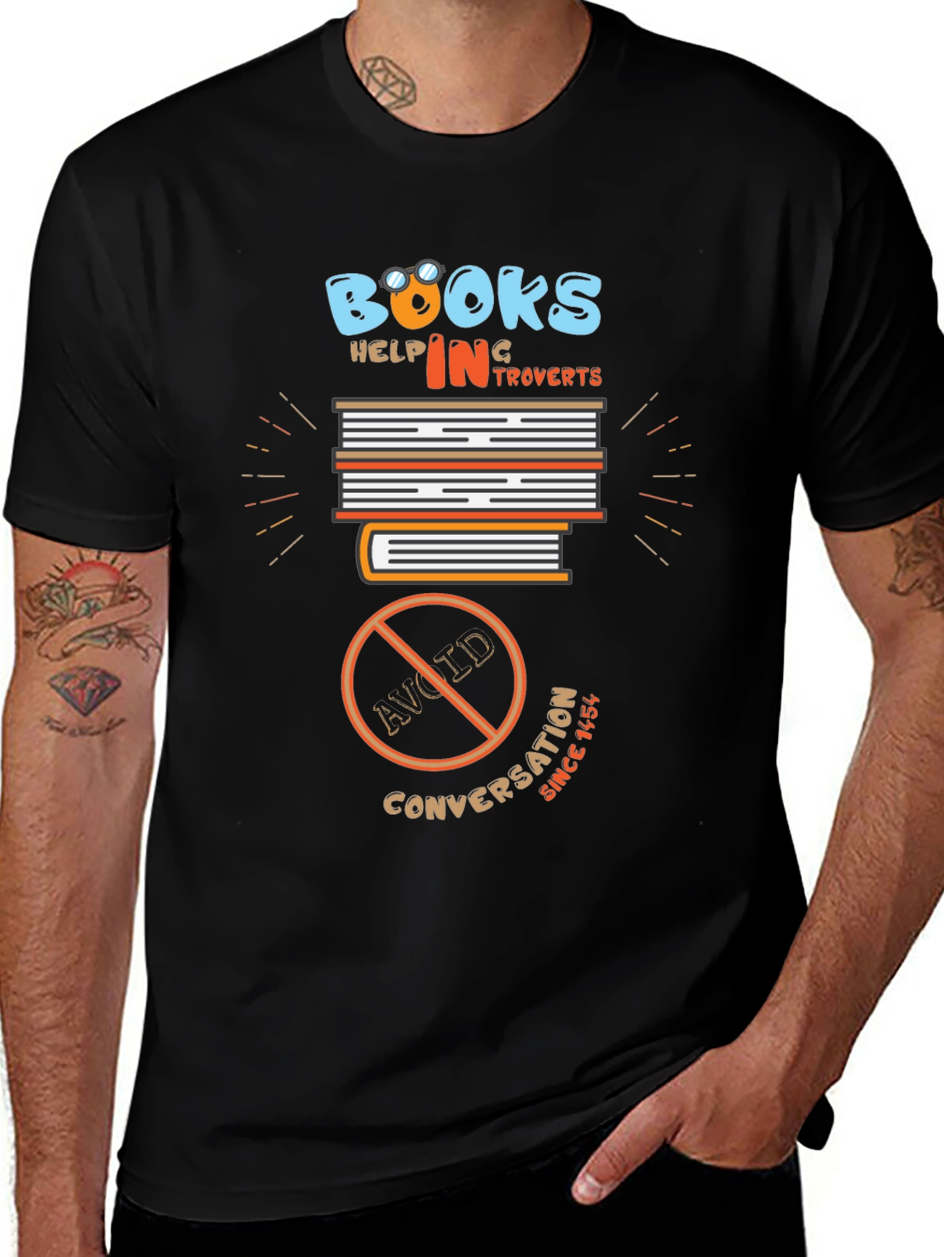 Introverts Delight T-Shirt: Books No Conversation