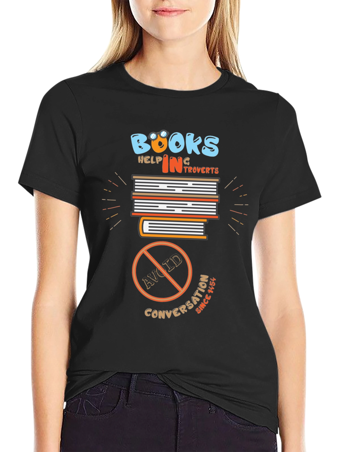 Introverts Delight T-Shirt: Books No Conversation