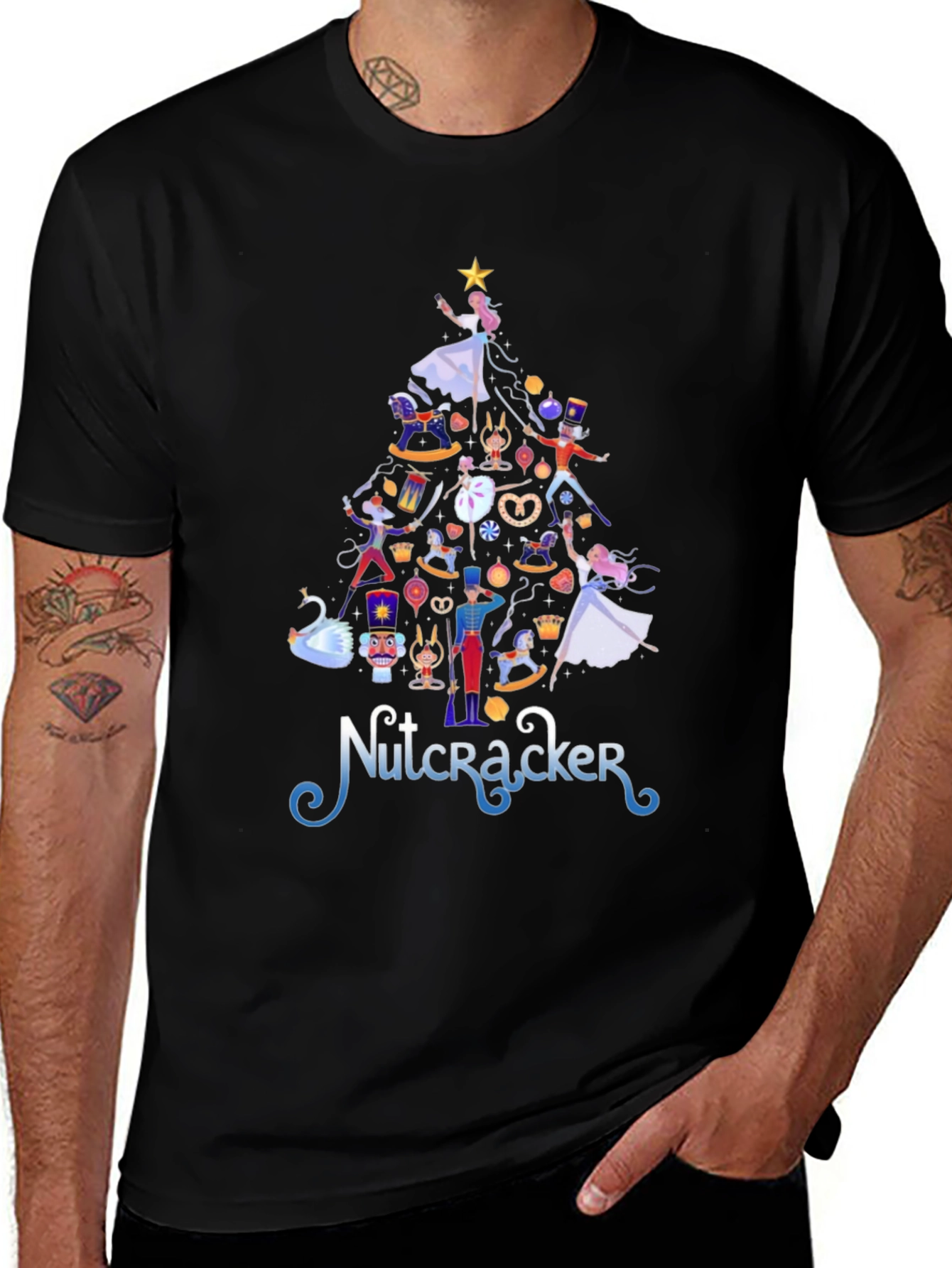 Nutcracker Christmas Tree Graphic Tee