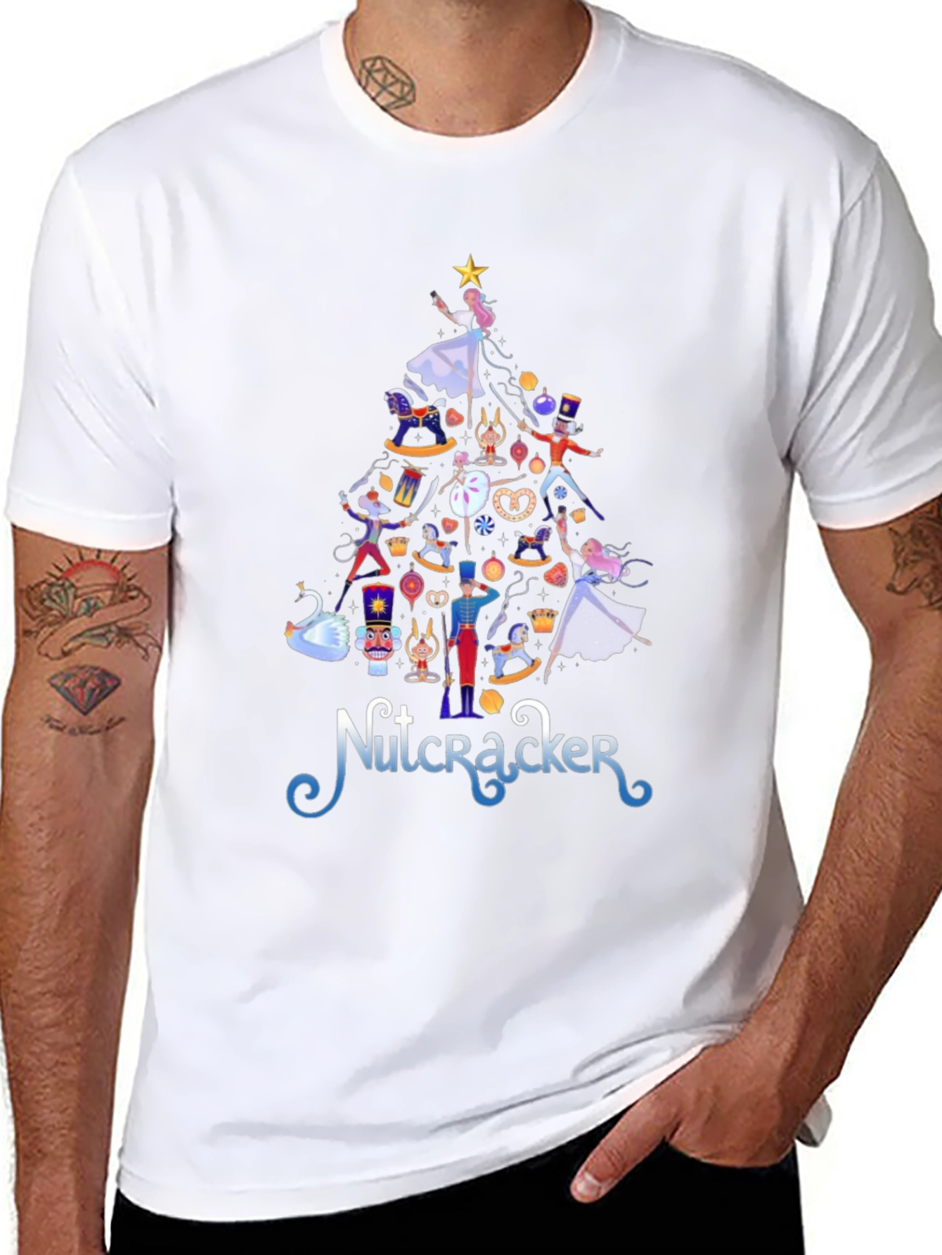 Nutcracker Christmas Tree Graphic Tee