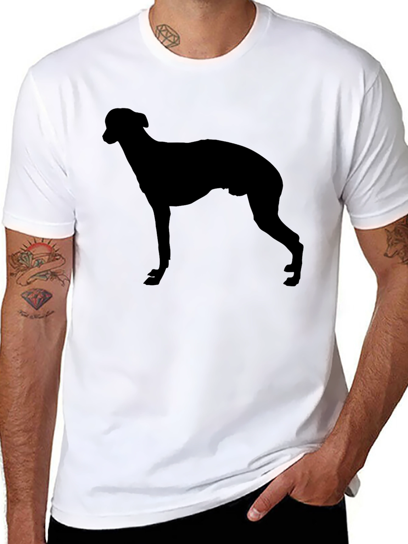 Dog Silhouette Black T-Shirt